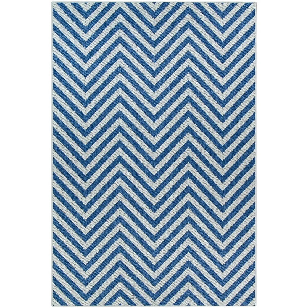 Duplicity Harbour Blue & Gray Indoor/Outdoor Area Rug
