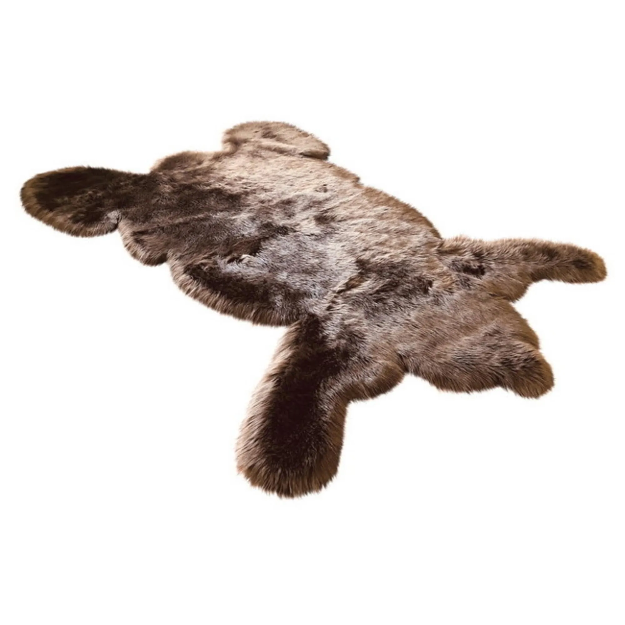 Dynasty Bear Shape Natural Luxury Long Wool Sheepskin Shag Rug