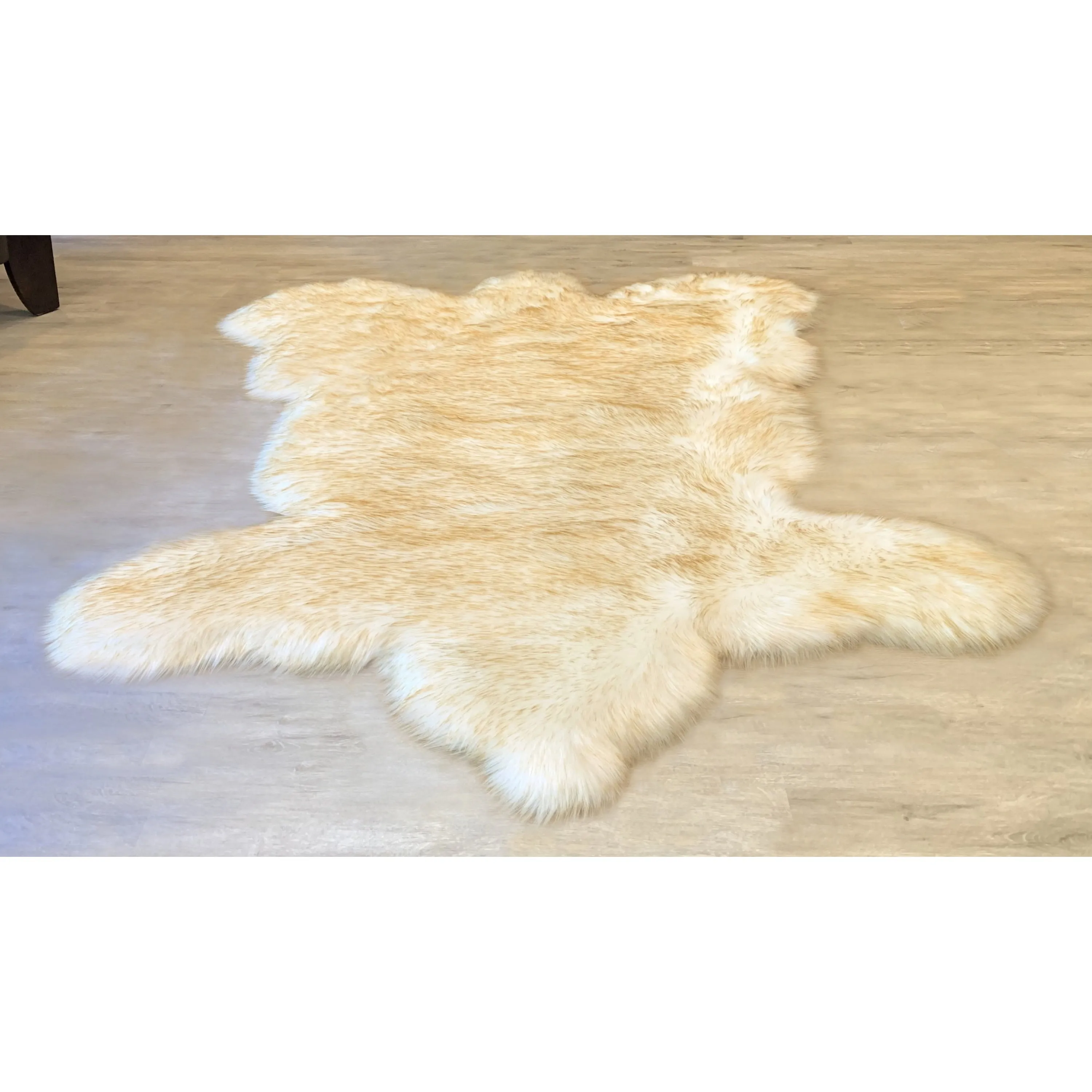 Dynasty Bear Shape Natural Luxury Long Wool Sheepskin Shag Rug
