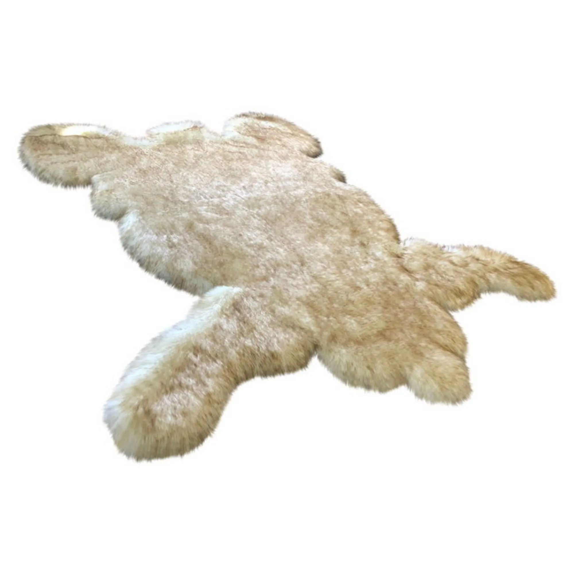 Dynasty Bear Shape Natural Luxury Long Wool Sheepskin Shag Rug