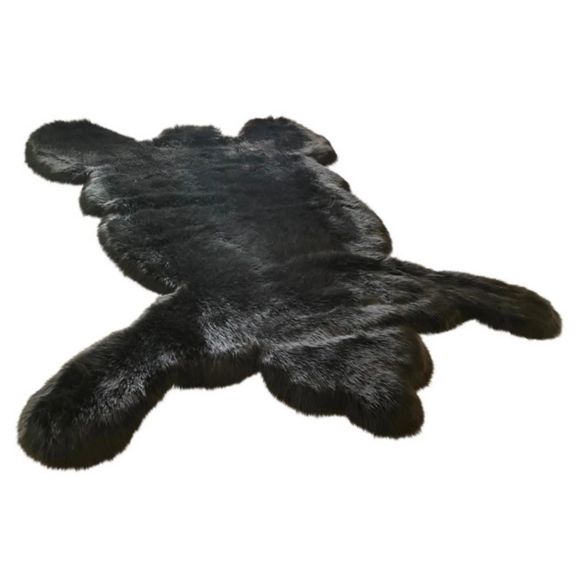 Dynasty Bear Shape Natural Luxury Long Wool Sheepskin Shag Rug