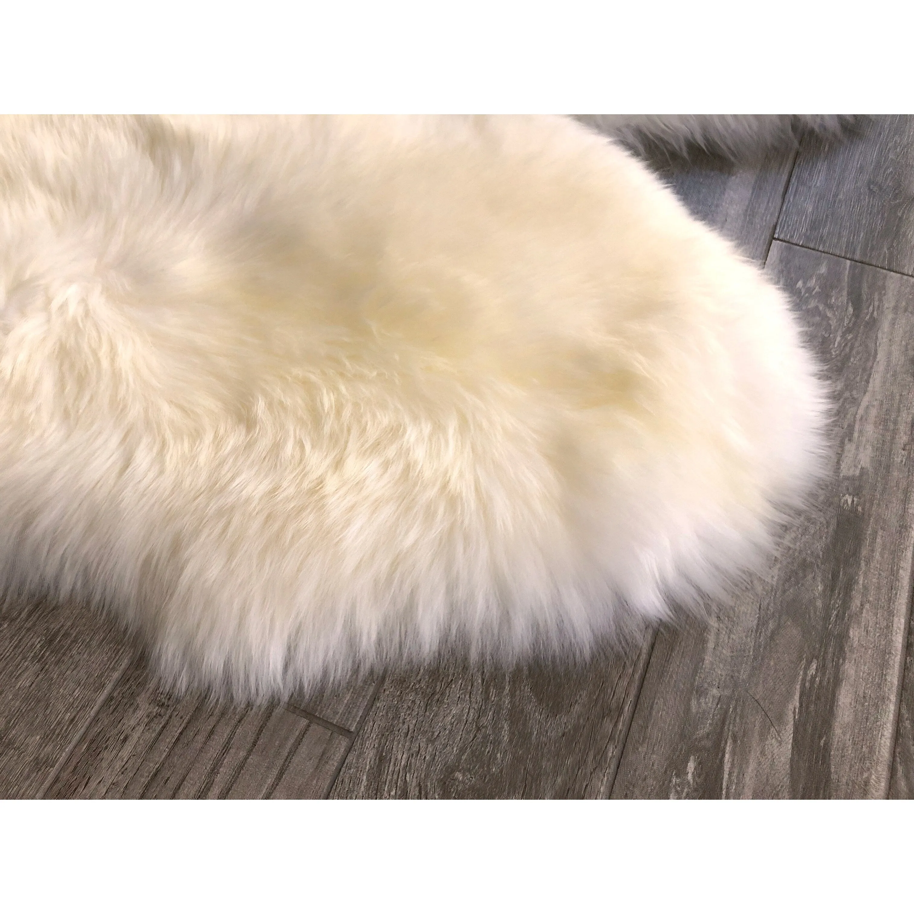 Dynasty Bear Shape Natural Luxury Long Wool Sheepskin Shag Rug