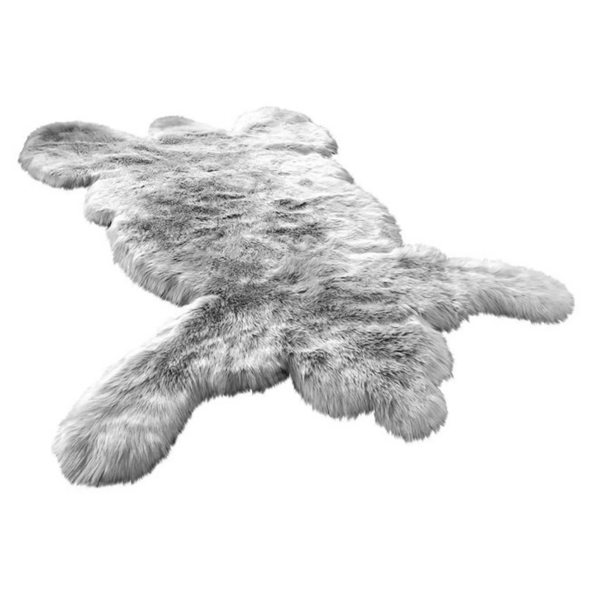 Dynasty Bear Shape Natural Luxury Long Wool Sheepskin Shag Rug