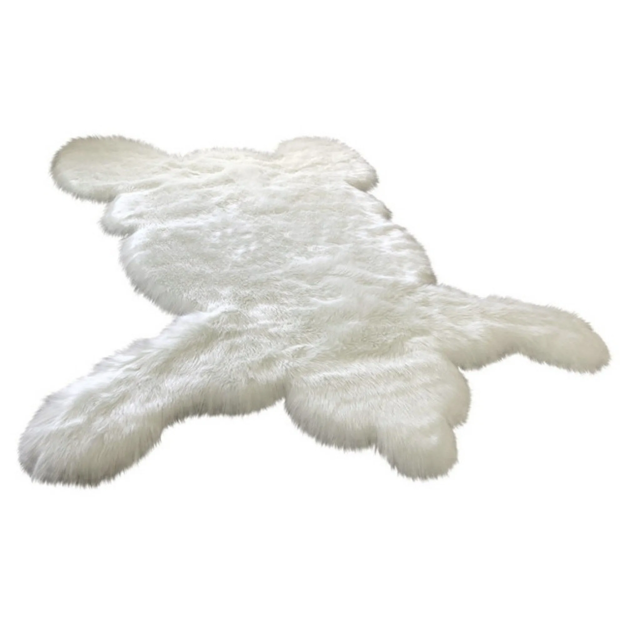 Dynasty Bear Shape Natural Luxury Long Wool Sheepskin Shag Rug
