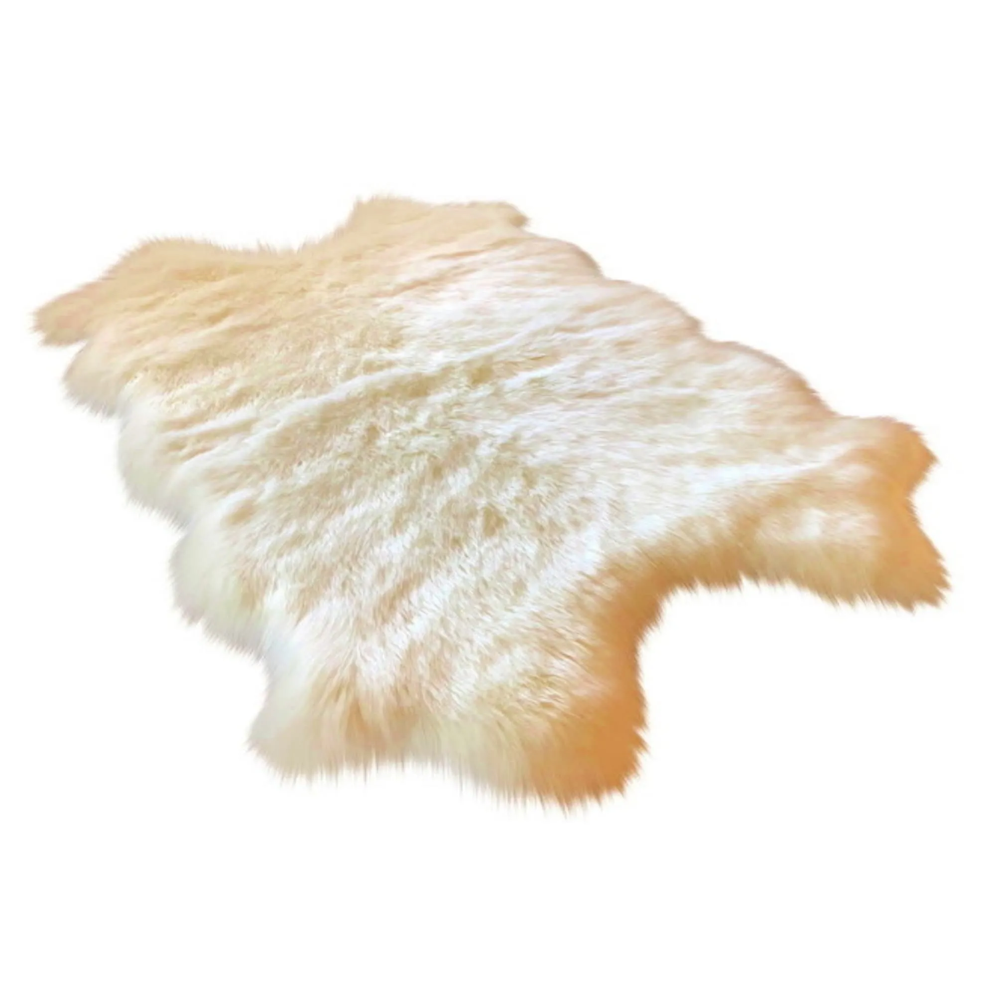 Dynasty Natural 4-Pelt Luxury Long Wool Sheepskin Shag Rug - 3'6 x 5'6