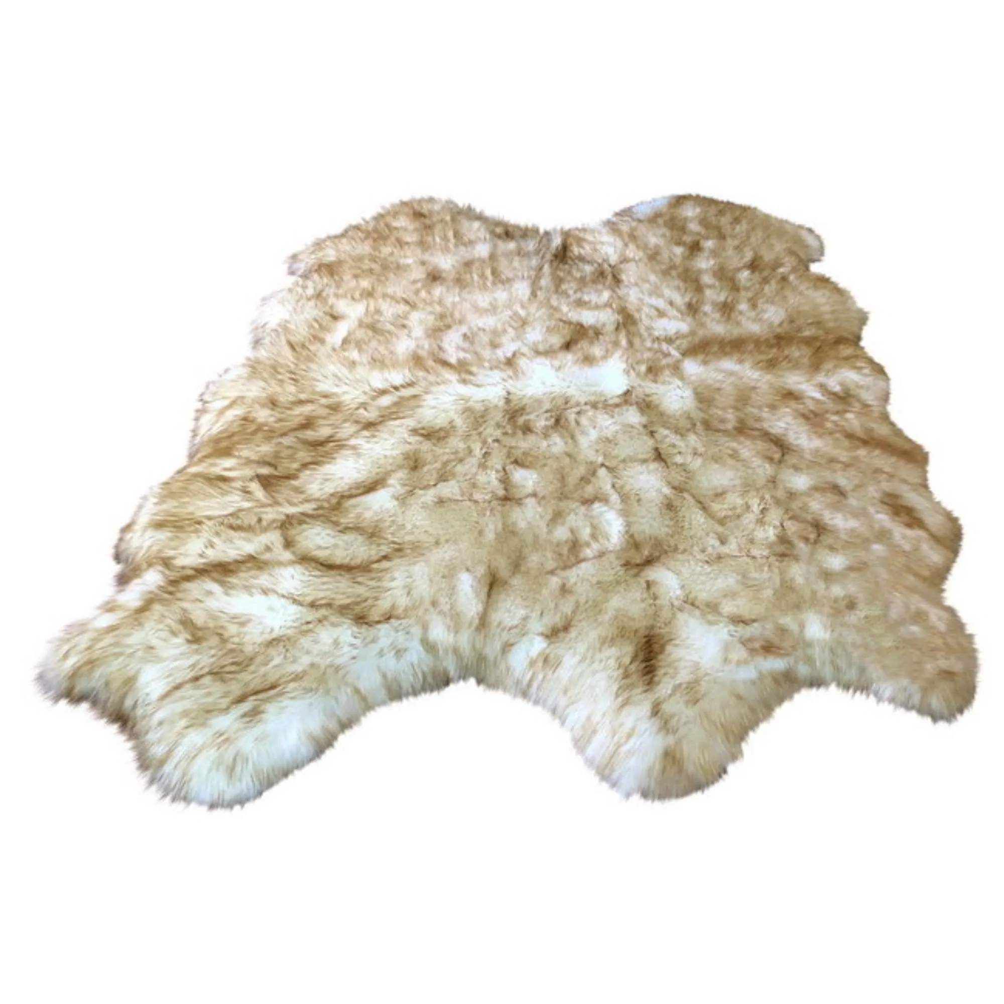 Dynasty Natural 4-Pelt Luxury Long Wool Sheepskin Shag Rug - 3'6 x 5'6