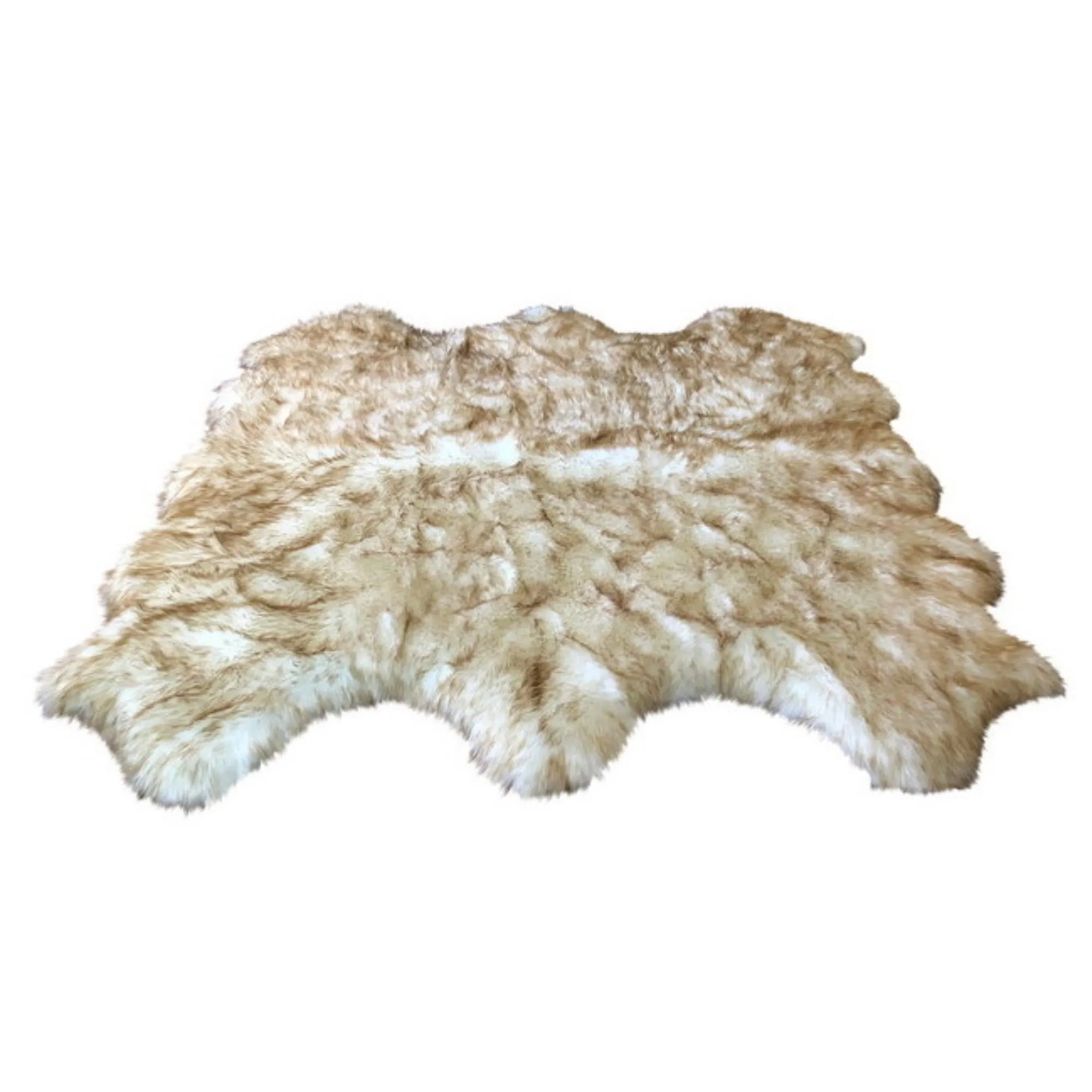 Dynasty Natural 6-Pelt Luxury Long Wool Sheepskin Shag Rug