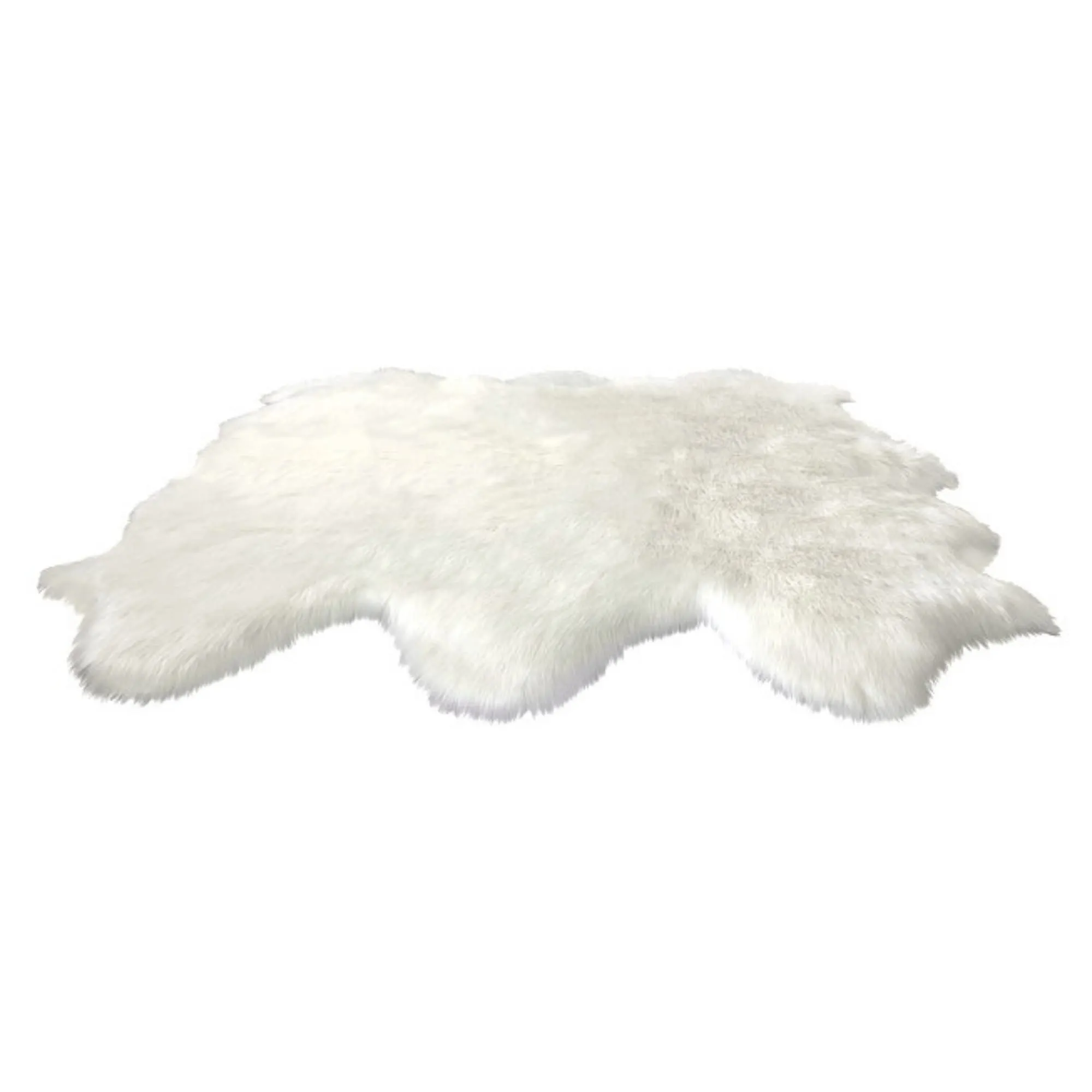 Dynasty Natural 6-Pelt Luxury Long Wool Sheepskin Shag Rug