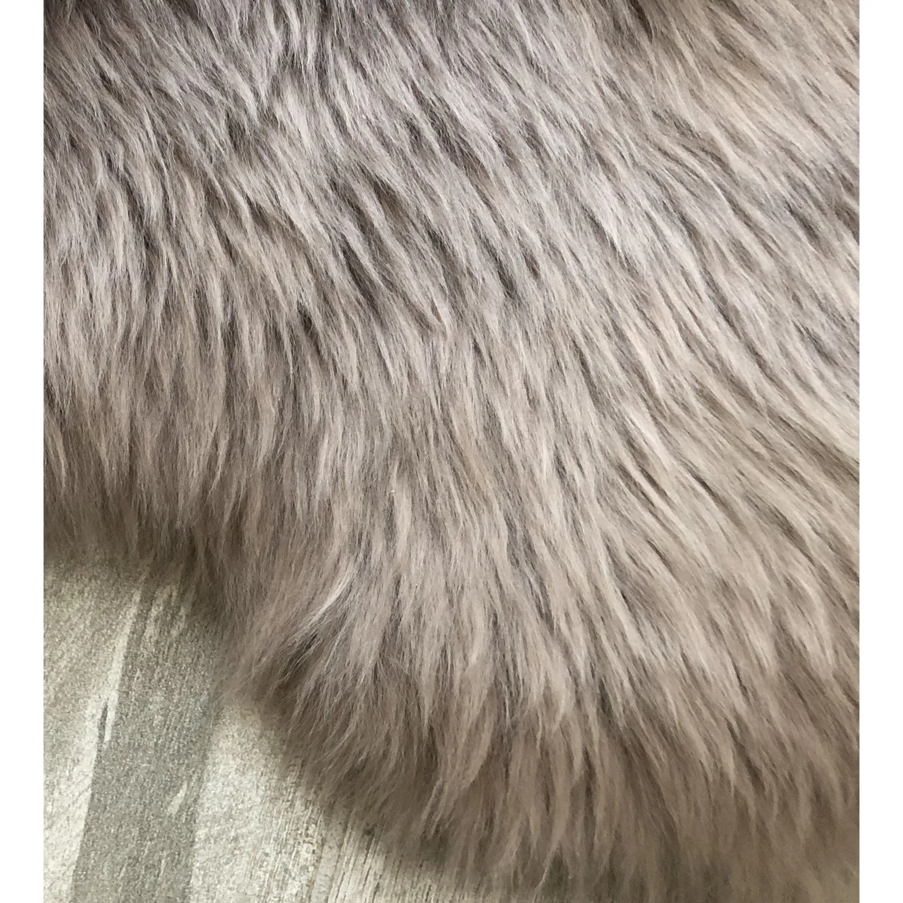 Dynasty Natural 6-Pelt Luxury Long Wool Sheepskin Shag Rug