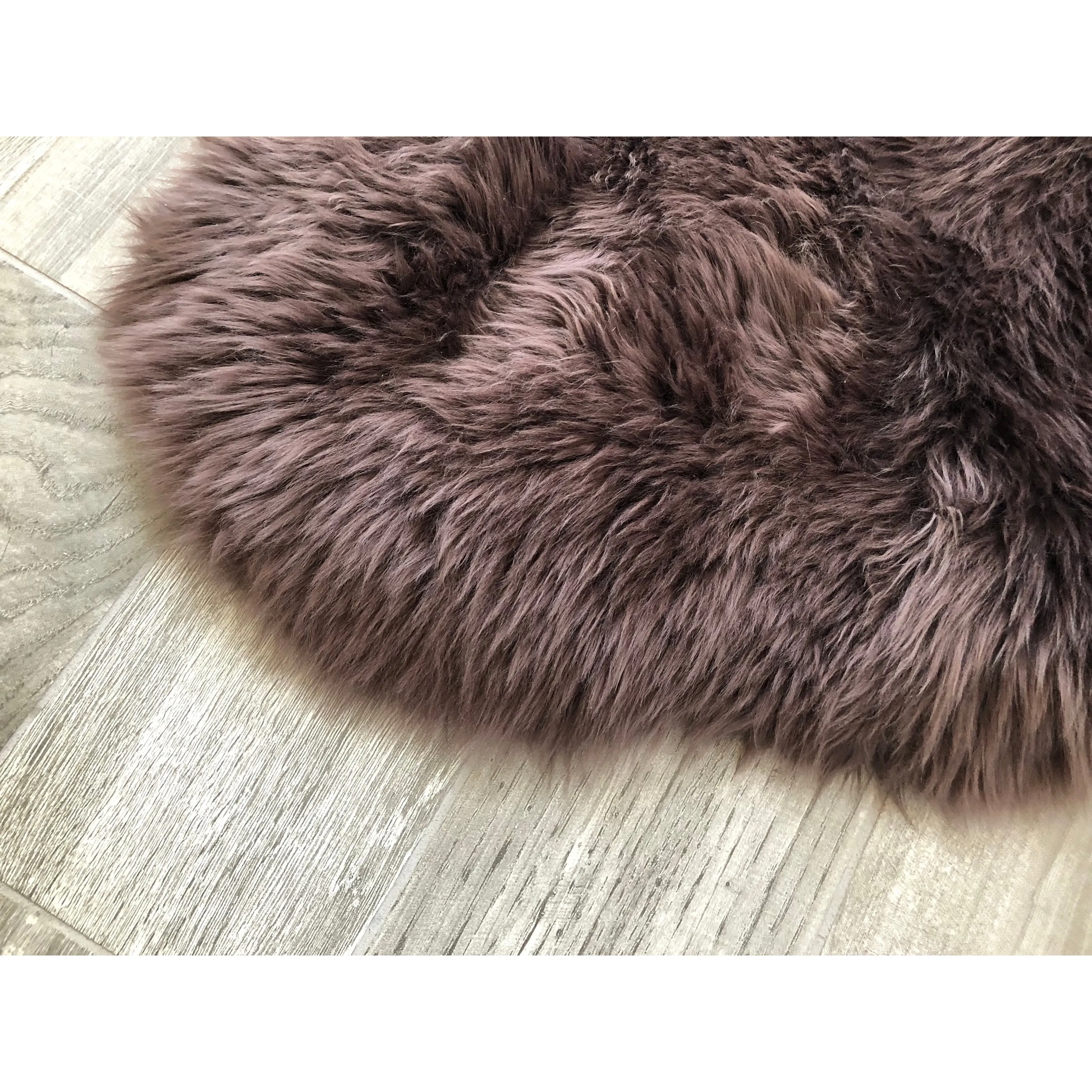 Dynasty Natural 6-Pelt Luxury Long Wool Sheepskin Shag Rug