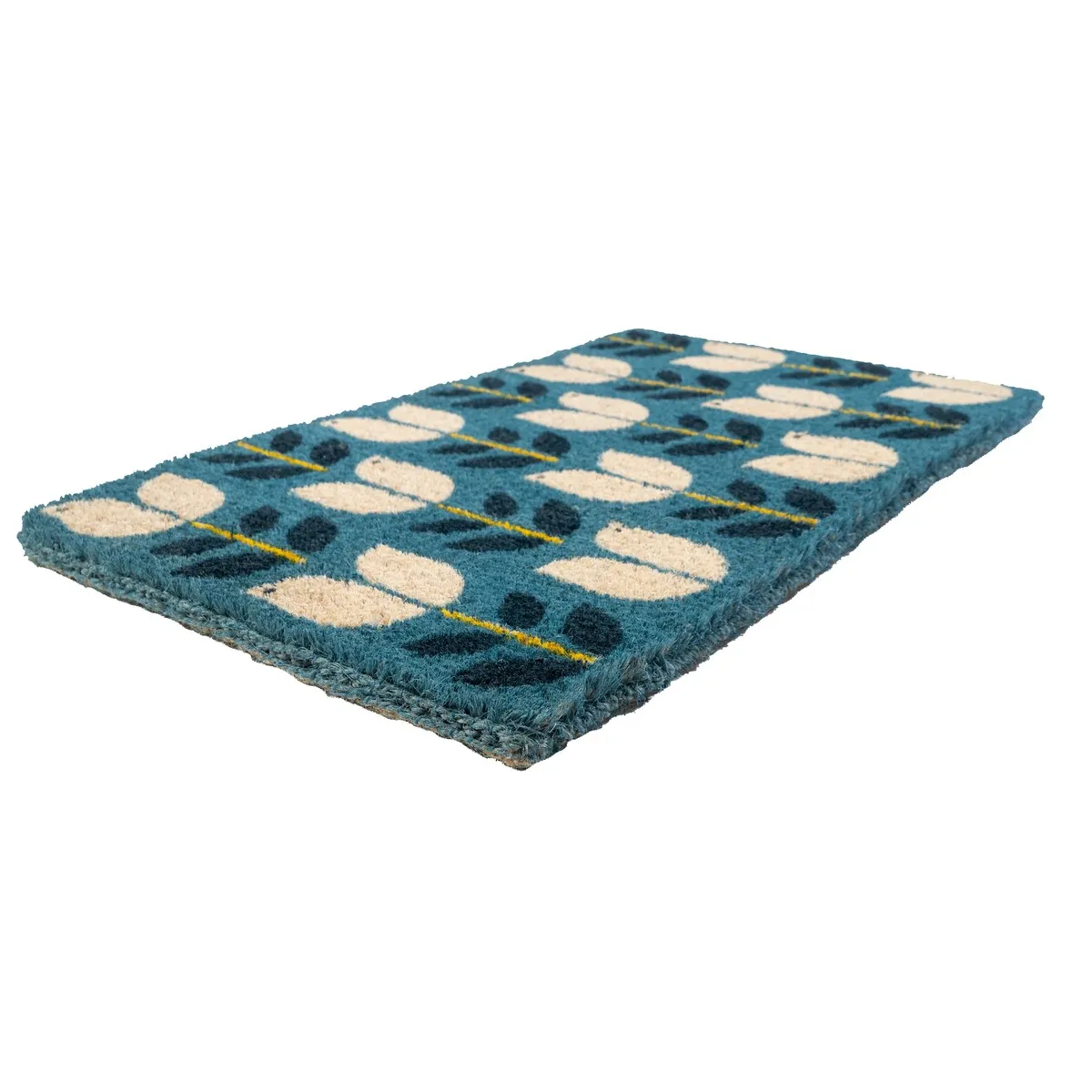 Entryways Birds in Bloom Handwoven Coconut Fiber Doormat