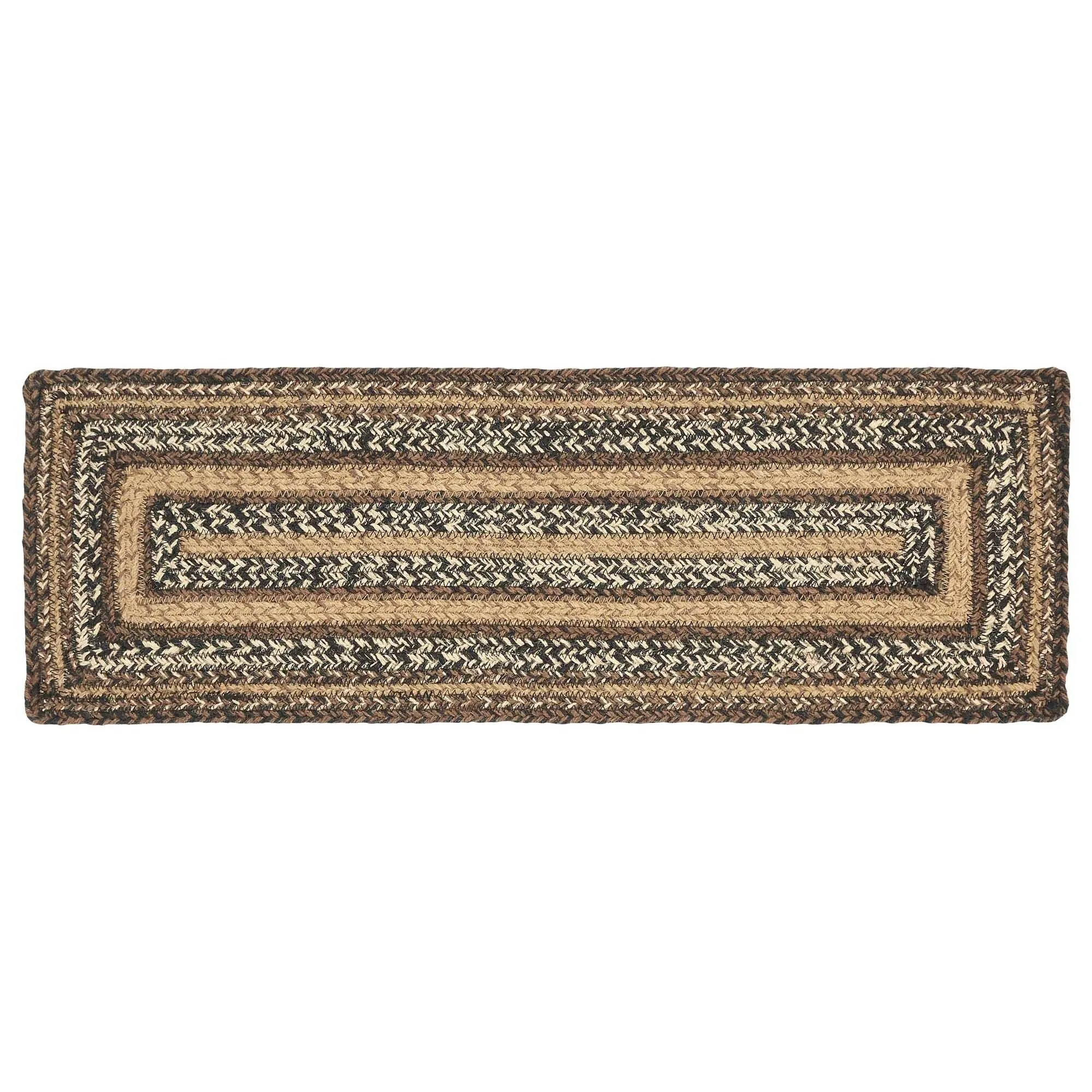 Espresso Jute Stair Tread or Table Runner Rect Latex 8.5x27 - 8.5x32