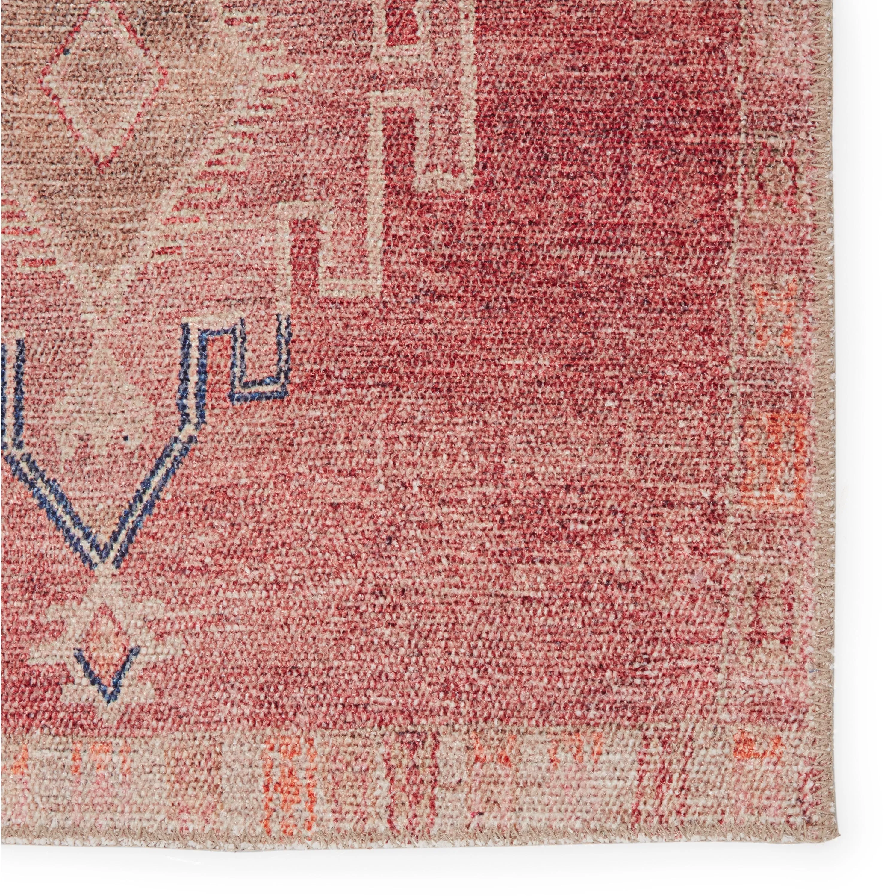 Evadne Machine Washable Medallion Pink/ Blue Area Rug