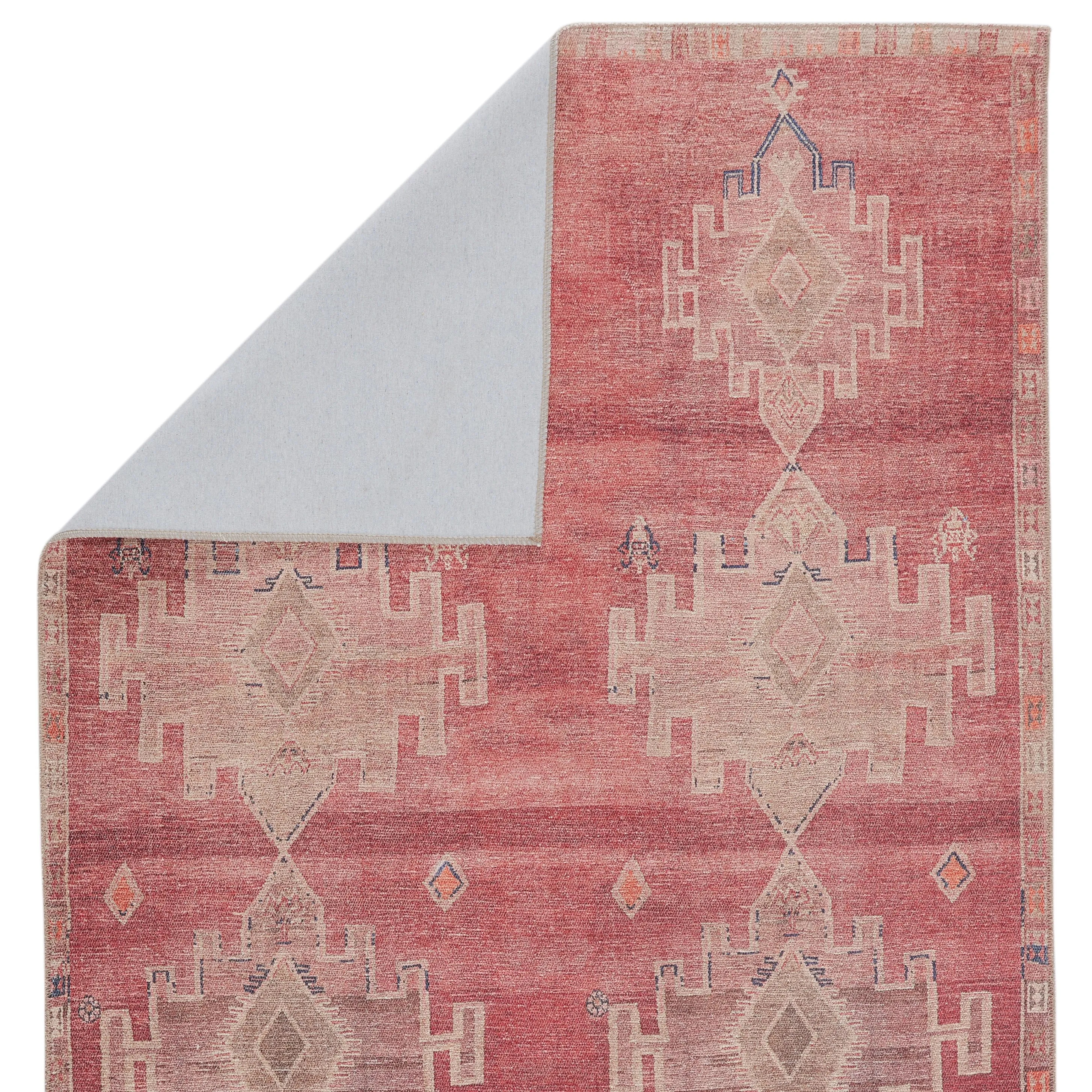 Evadne Machine Washable Medallion Pink/ Blue Area Rug