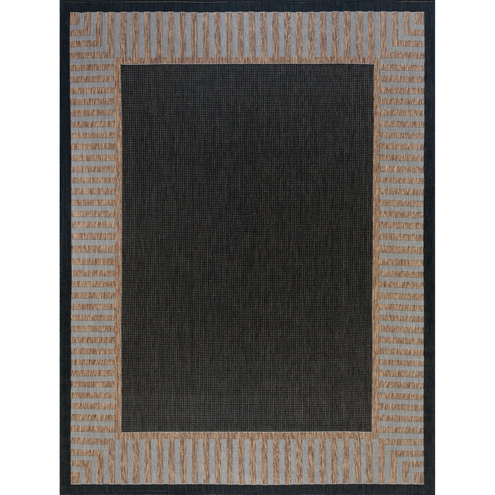 Exo Coastal Striped Border Indoor/ Outdoor Area Rug