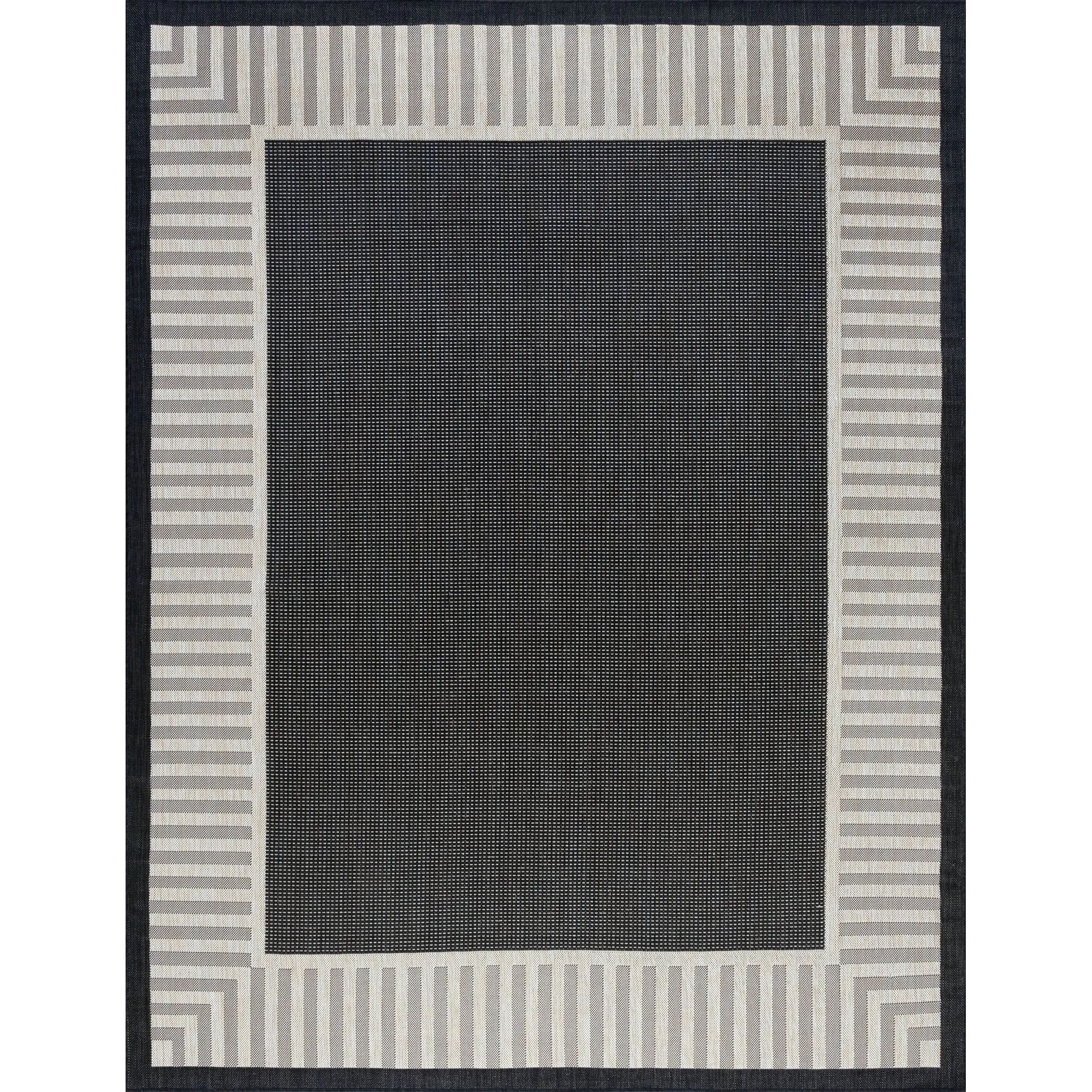 Exo Coastal Striped Border Indoor/ Outdoor Area Rug