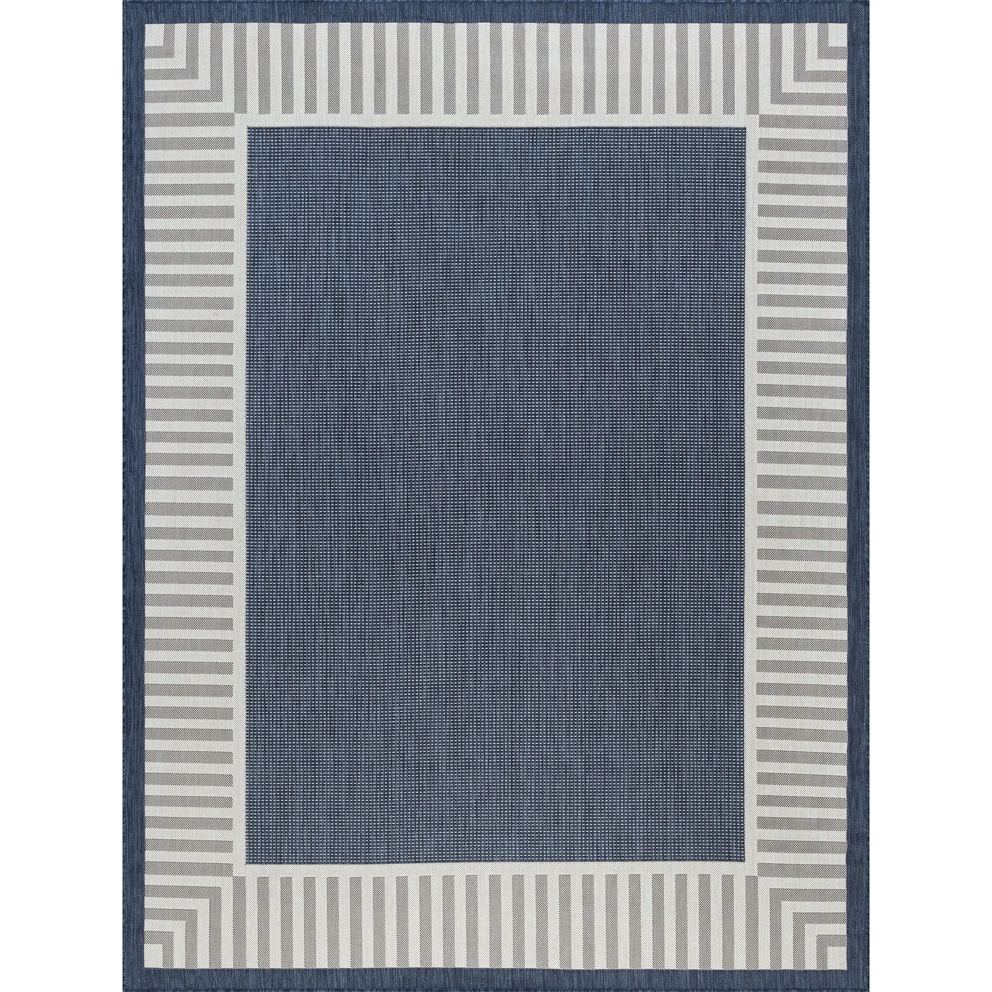 Exo Coastal Striped Border Indoor/ Outdoor Area Rug