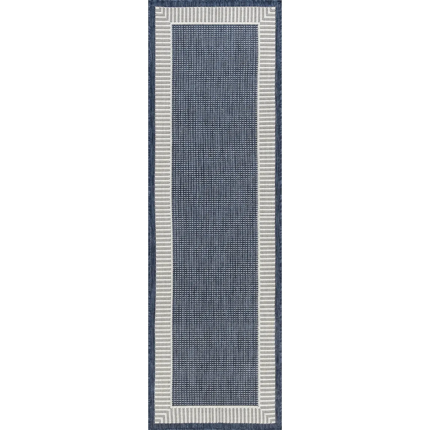 Exo Coastal Striped Border Indoor/ Outdoor Area Rug