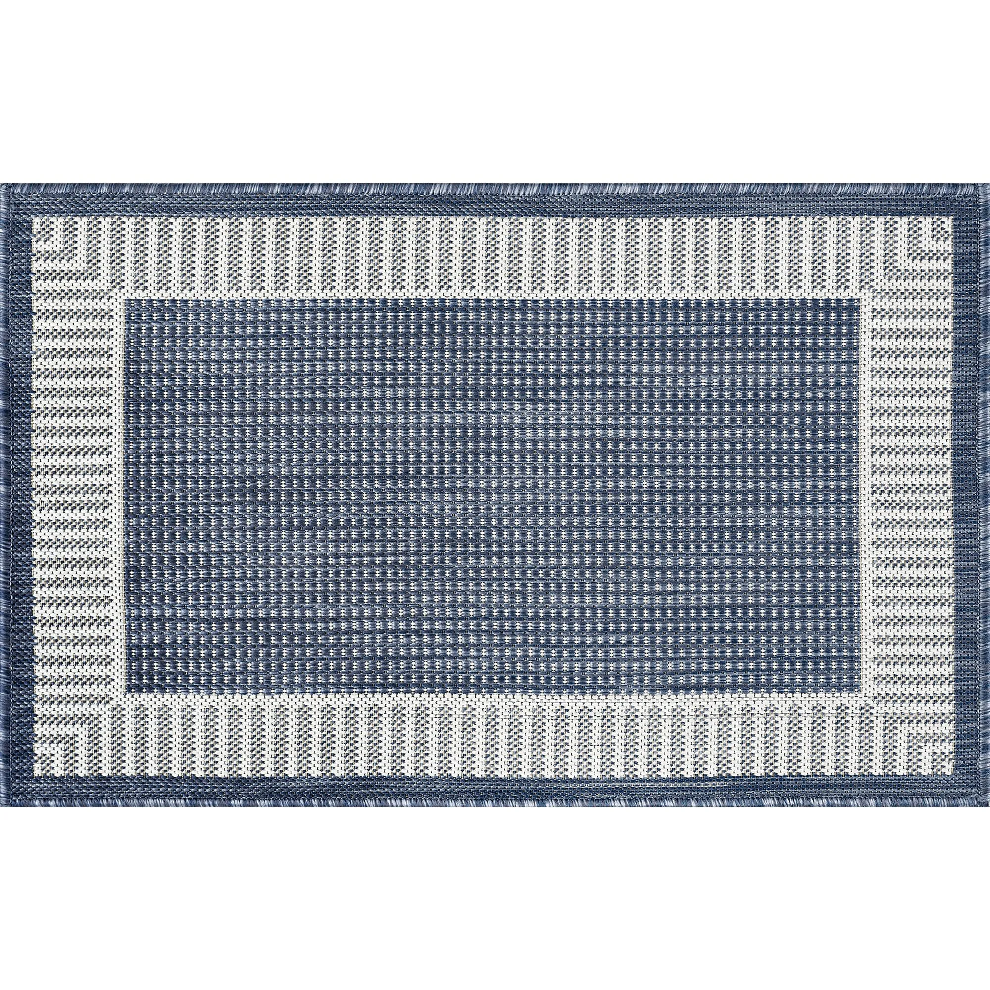 Exo Coastal Striped Border Indoor/ Outdoor Area Rug