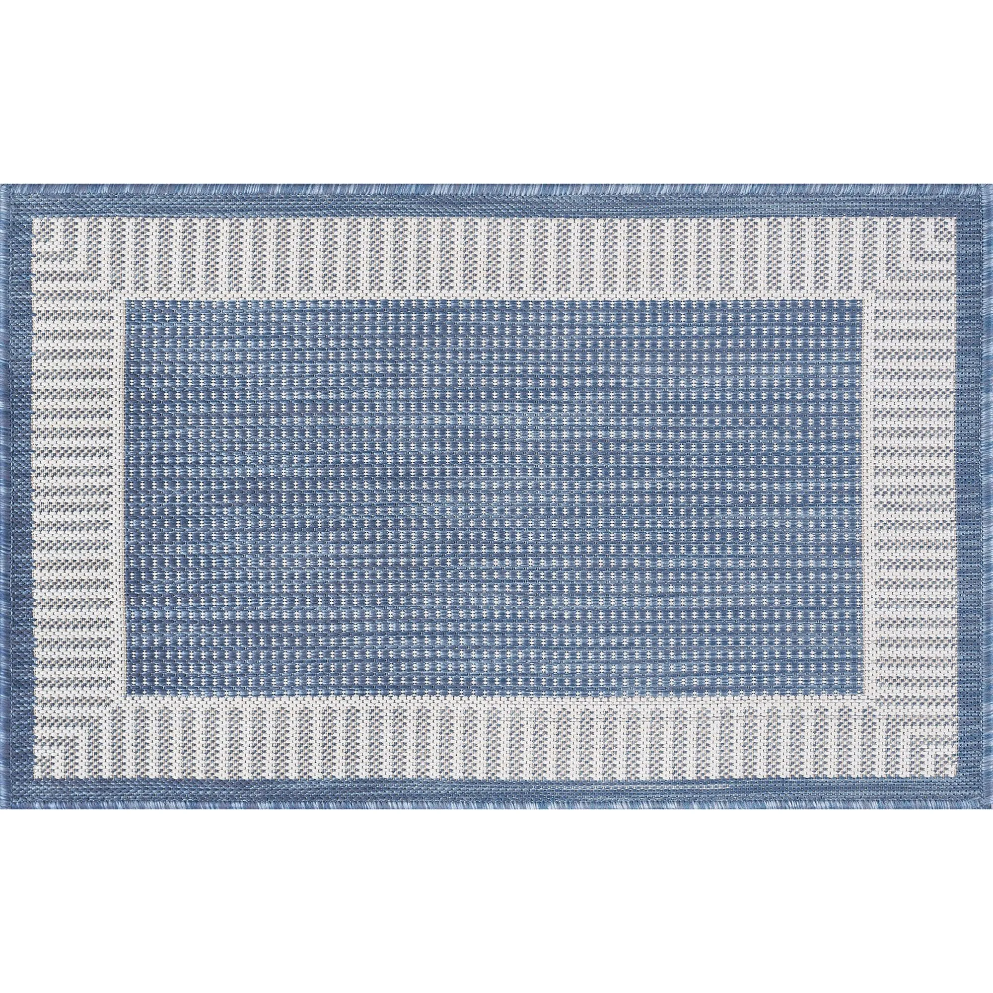 Exo Coastal Striped Border Indoor/ Outdoor Area Rug