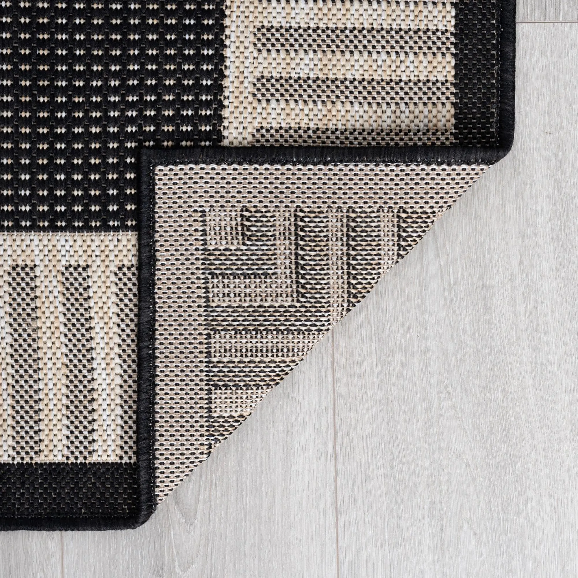 Exo Coastal Striped Border Indoor/ Outdoor Area Rug
