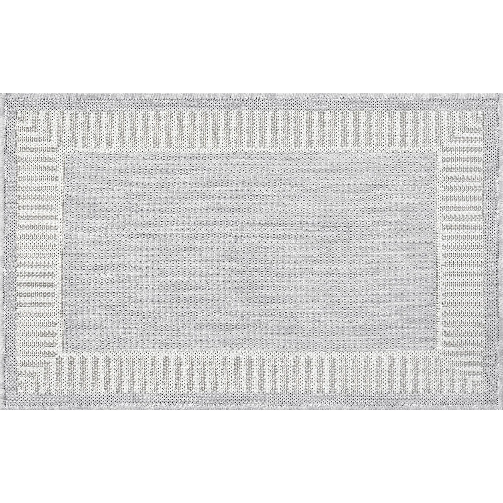 Exo Coastal Striped Border Indoor/ Outdoor Area Rug