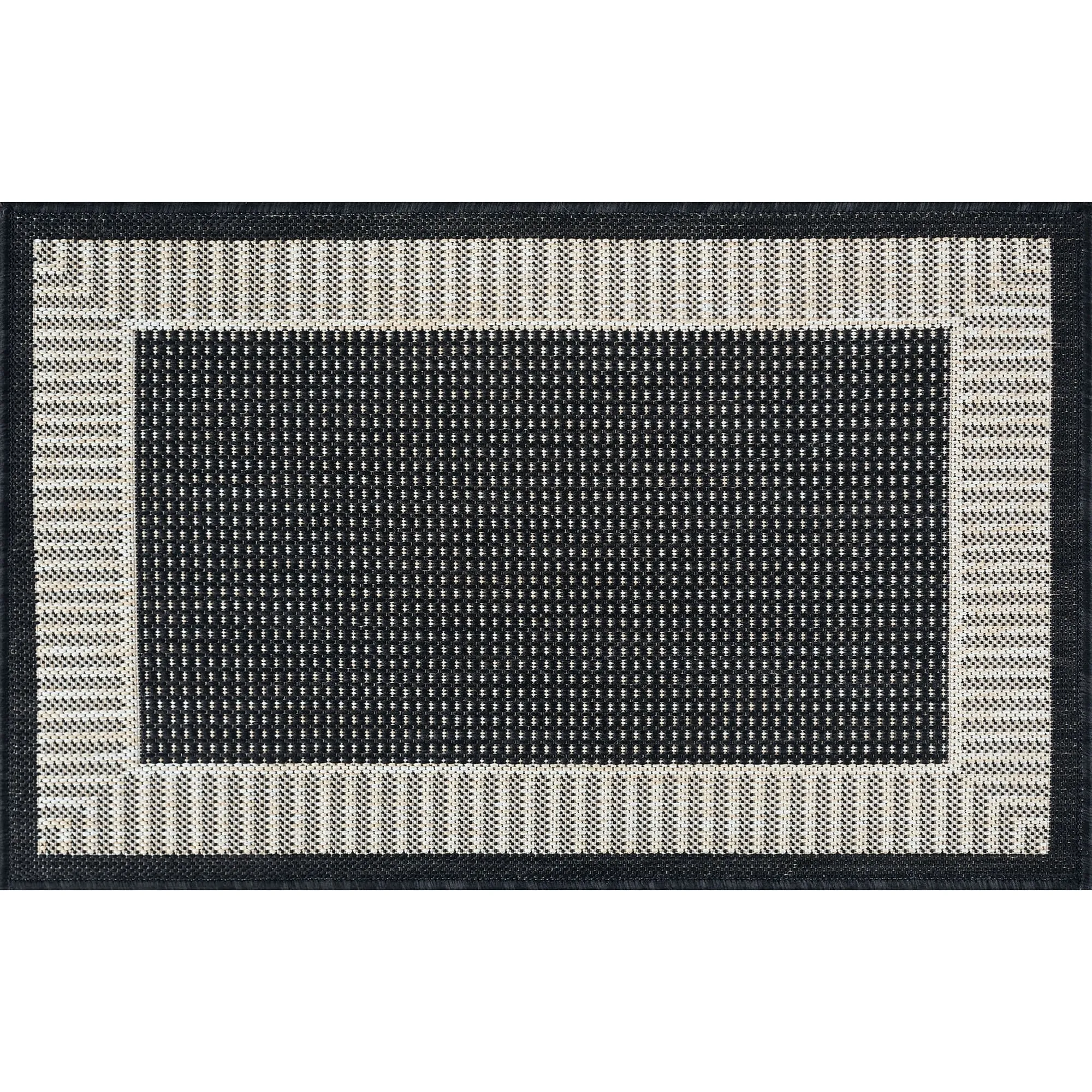 Exo Coastal Striped Border Indoor/ Outdoor Area Rug