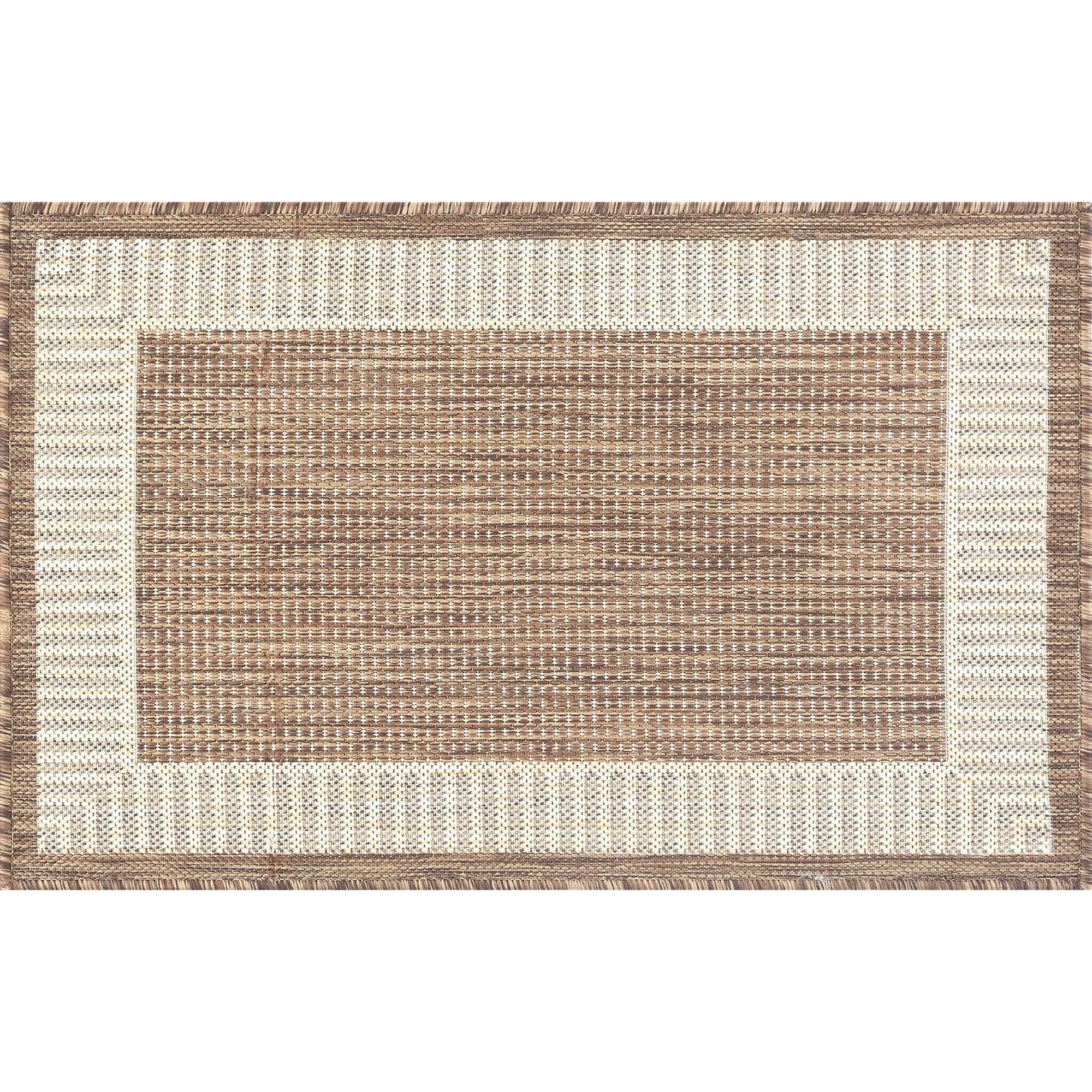 Exo Coastal Striped Border Indoor/ Outdoor Area Rug