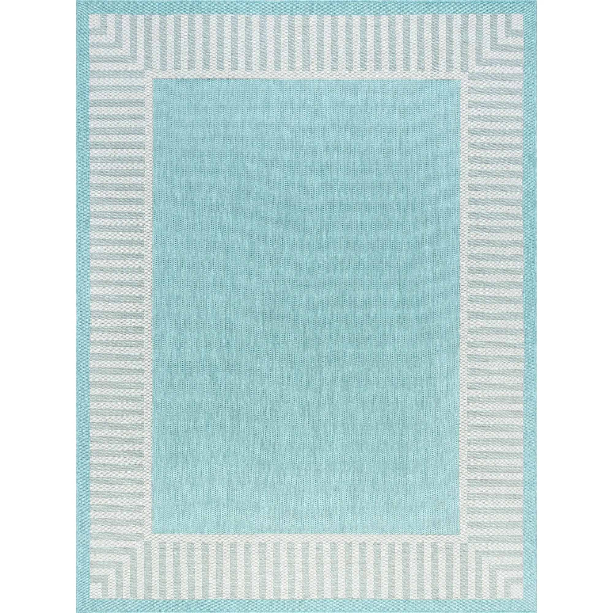 Exo Coastal Striped Border Indoor/ Outdoor Area Rug