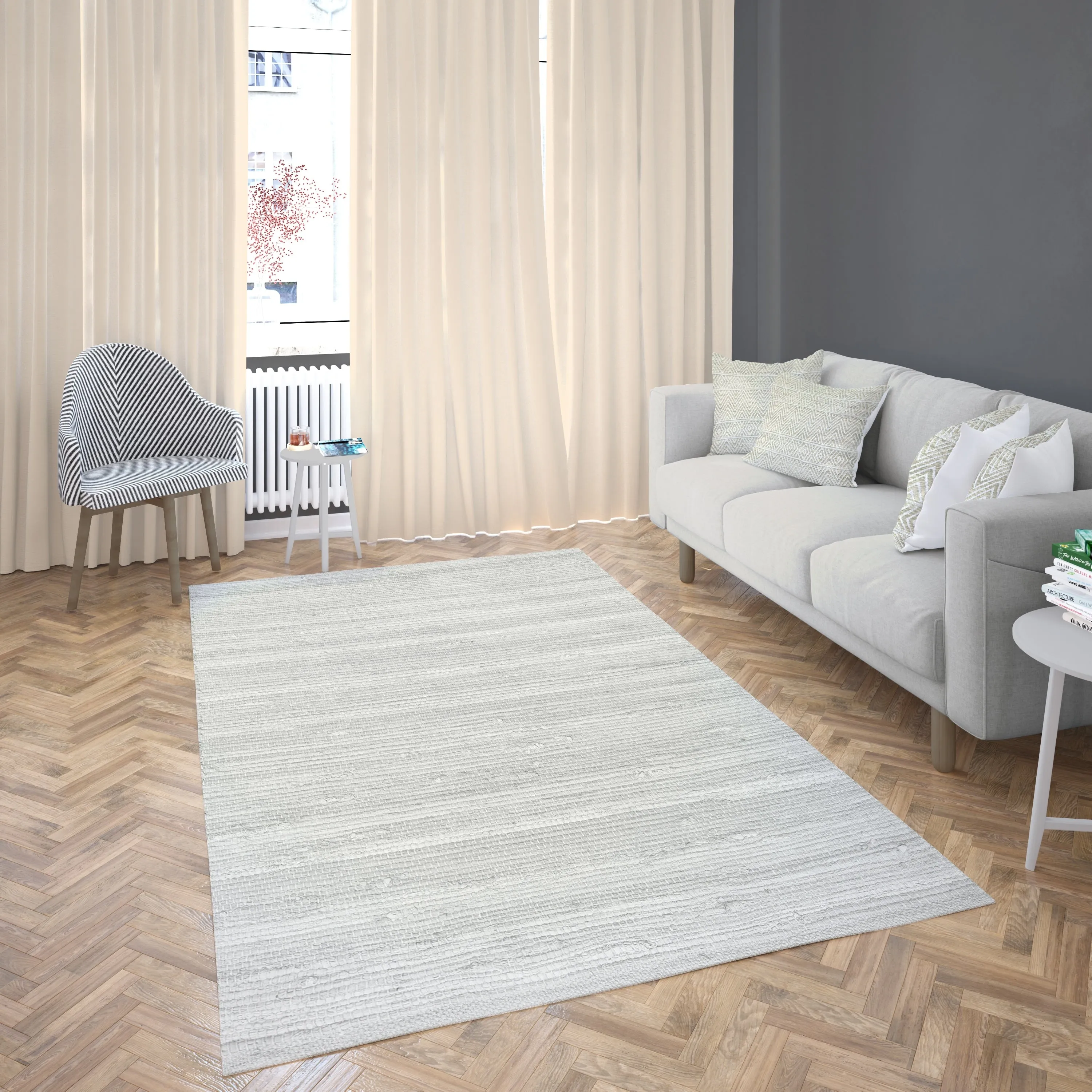 Fabstyles Solid Cotton Handmade Area Rag Rug Living Room. Hallway