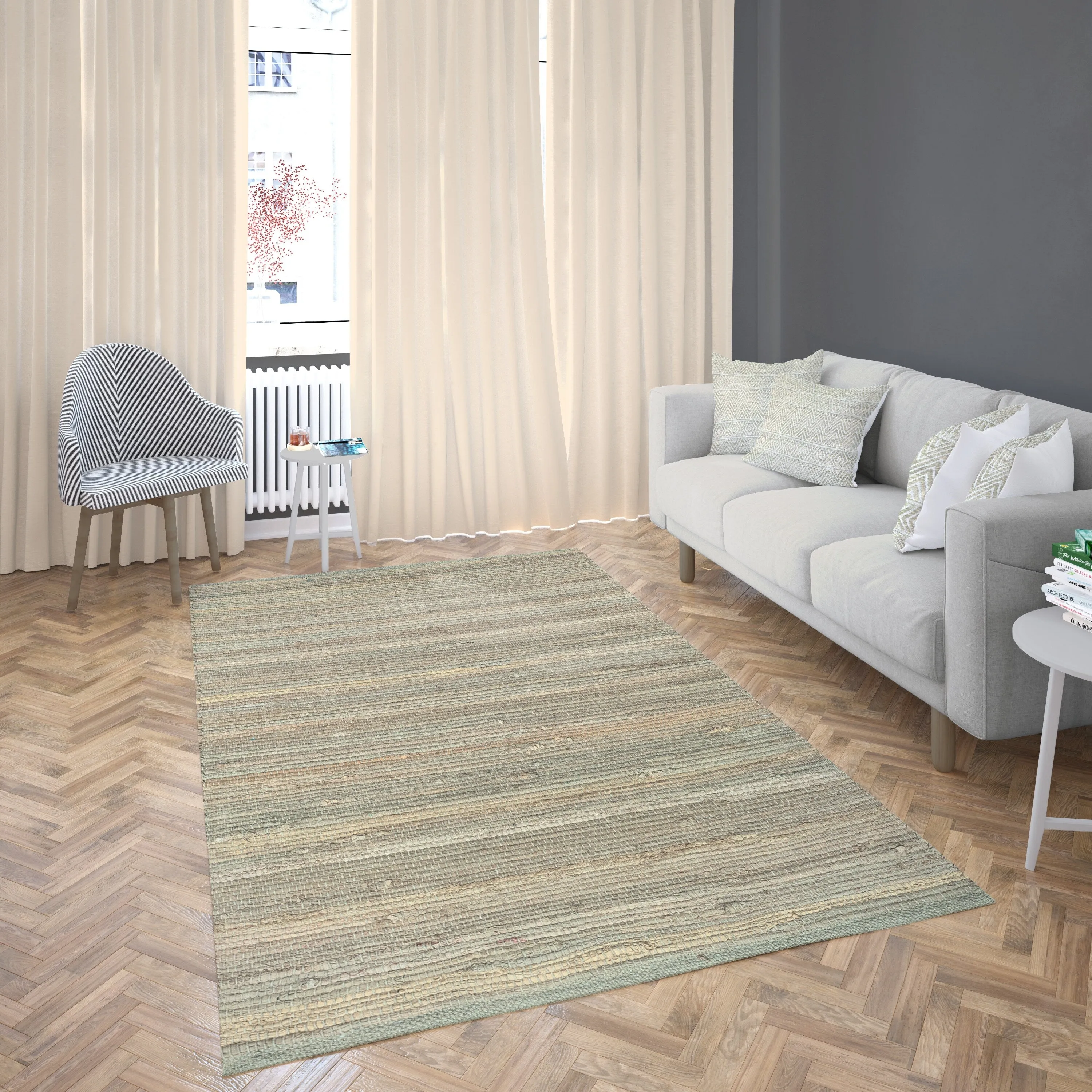 Fabstyles Solid Cotton Handmade Area Rag Rug Living Room. Hallway