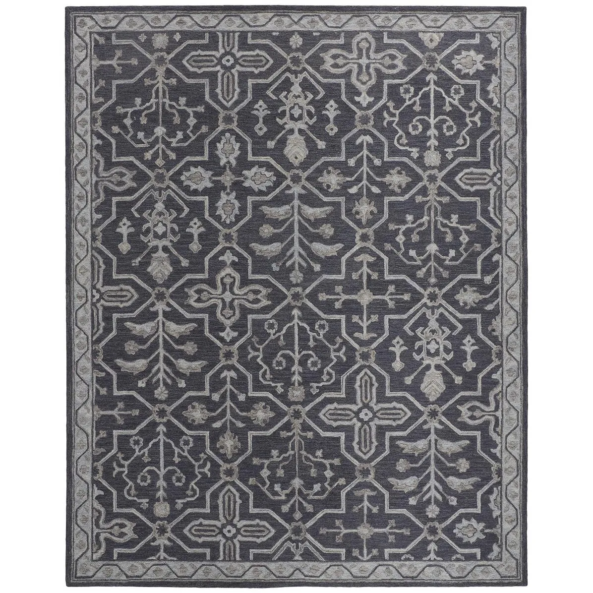 Faris Rustic Farmhouse Rug. Flora/Fauna. Odyssey Gray. Accent Rug
