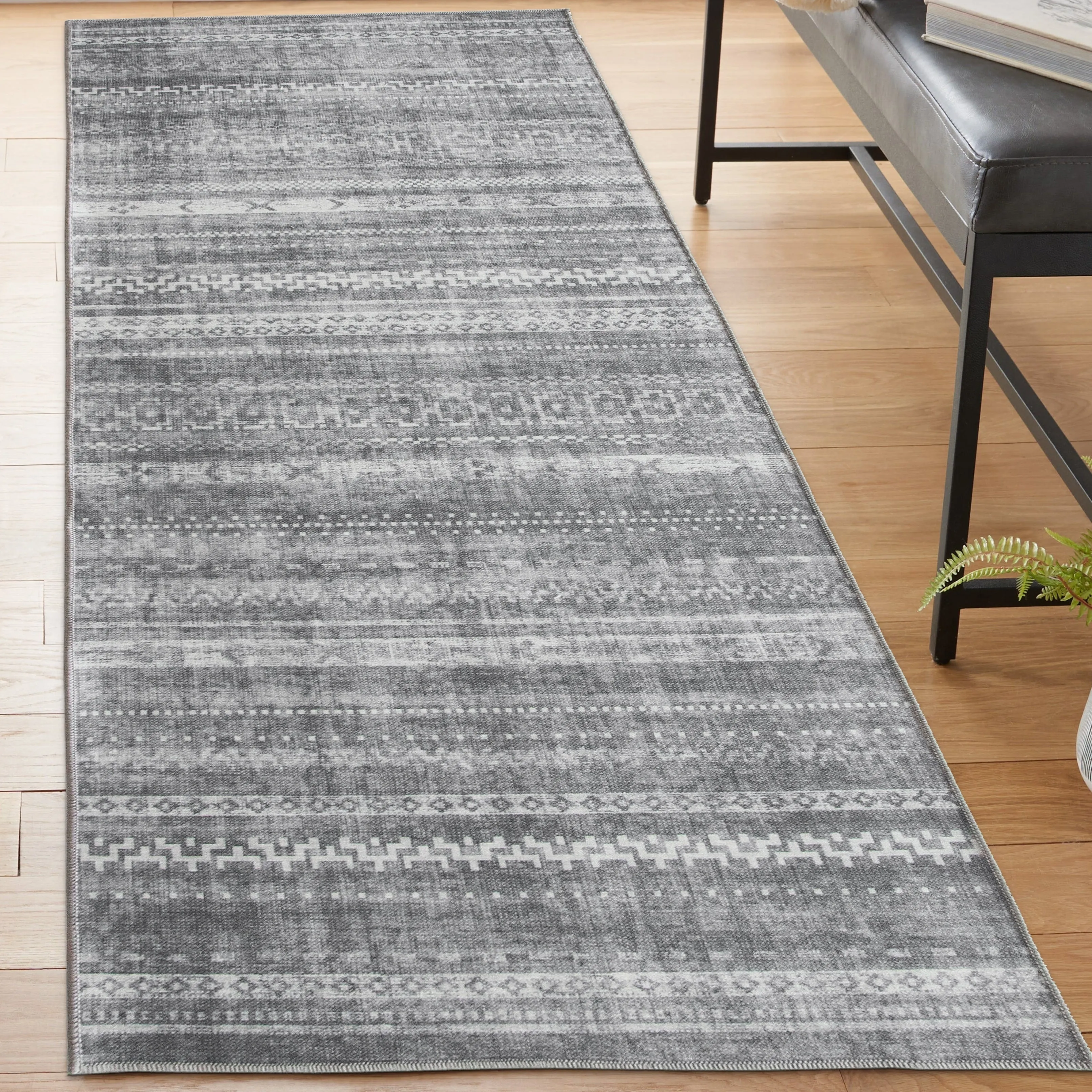 FH Home Machine Washable Area Rug - Stain Resistant Non-Shed Eco-Friendly