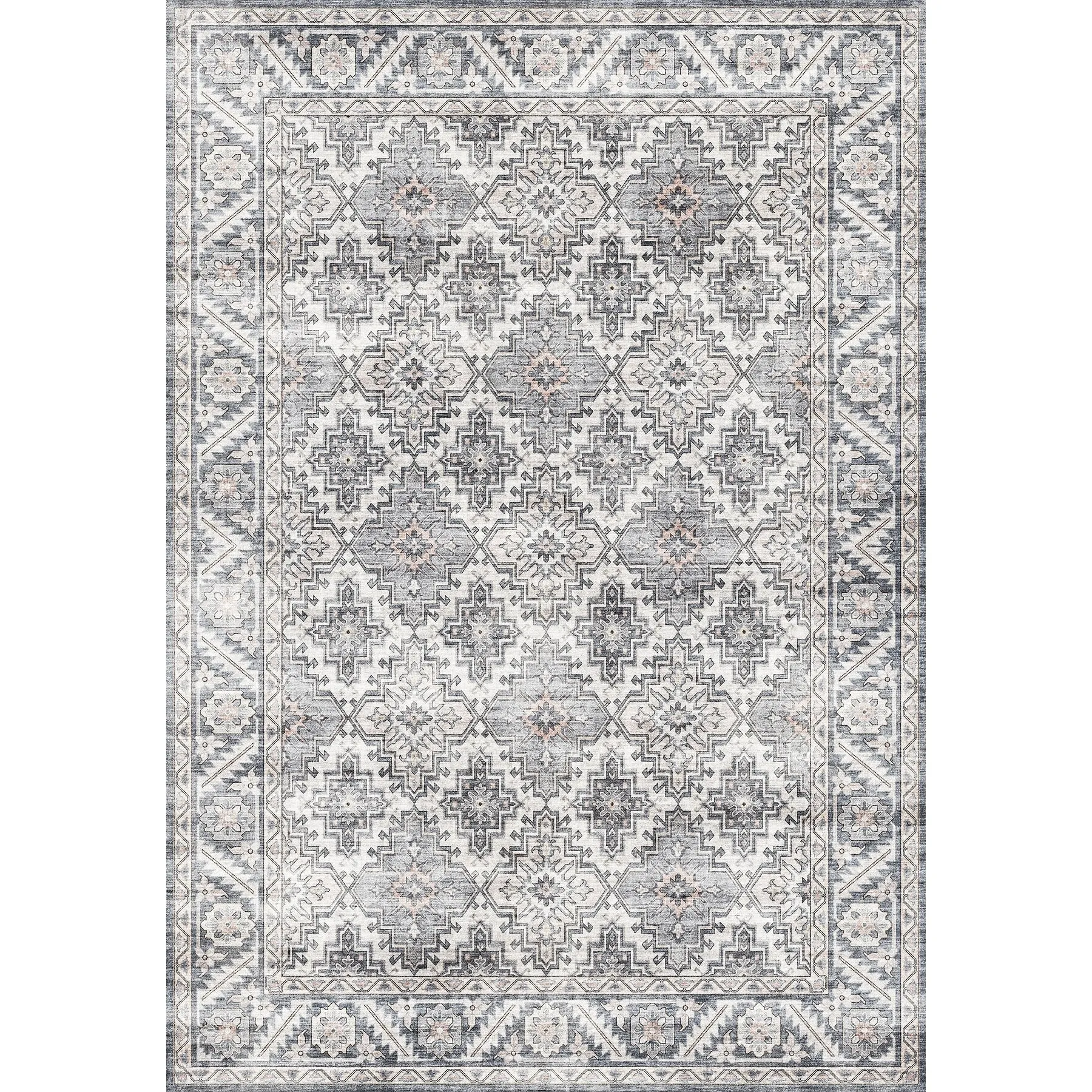 FH Home Machine Washable Area Rug - Stain Resistant Non-Shed Eco-Friendly