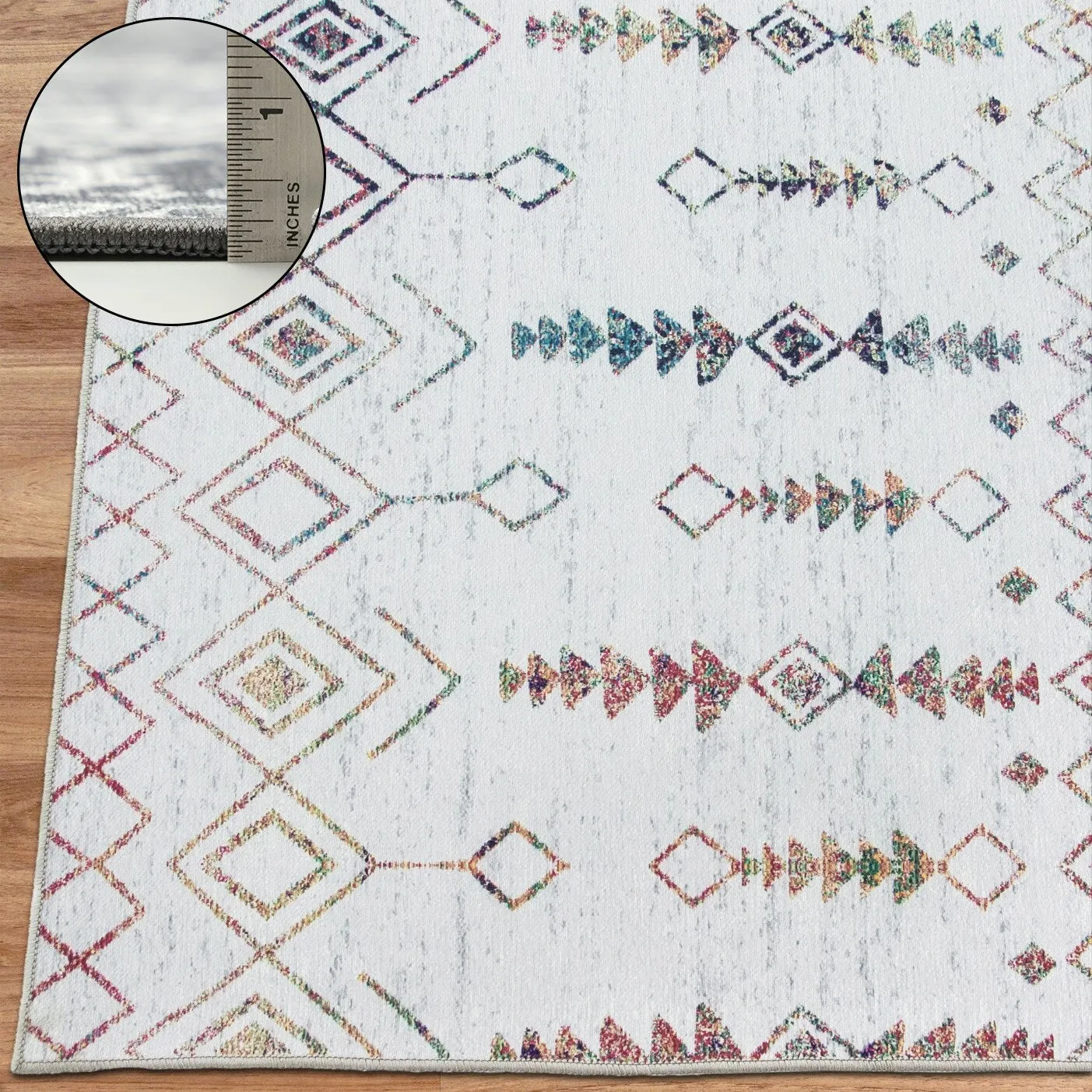 FH Home Machine Washable Area Rug - Stain Resistant Non-Shed Eco-Friendly