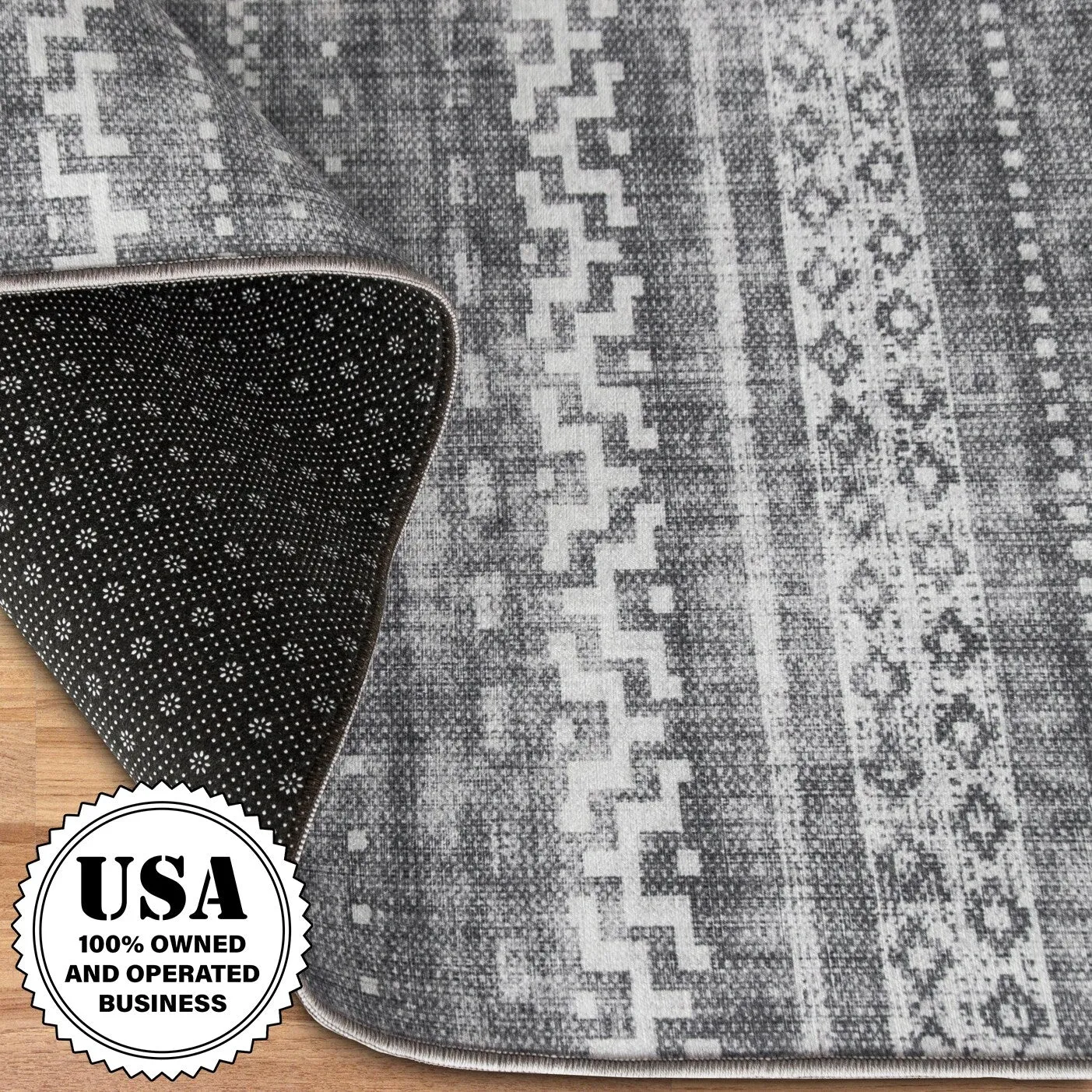 FH Home Machine Washable Area Rug - Stain Resistant Non-Shed Eco-Friendly