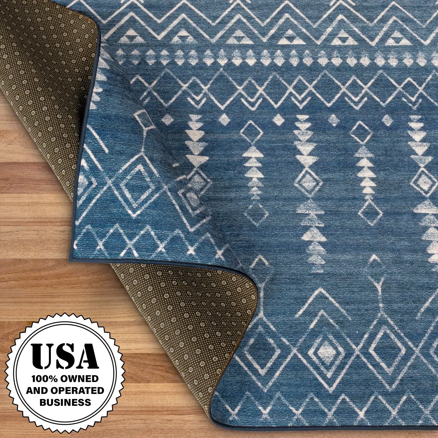 FH Home Machine Washable Area Rug - Stain Resistant Non-Shed Eco-Friendly