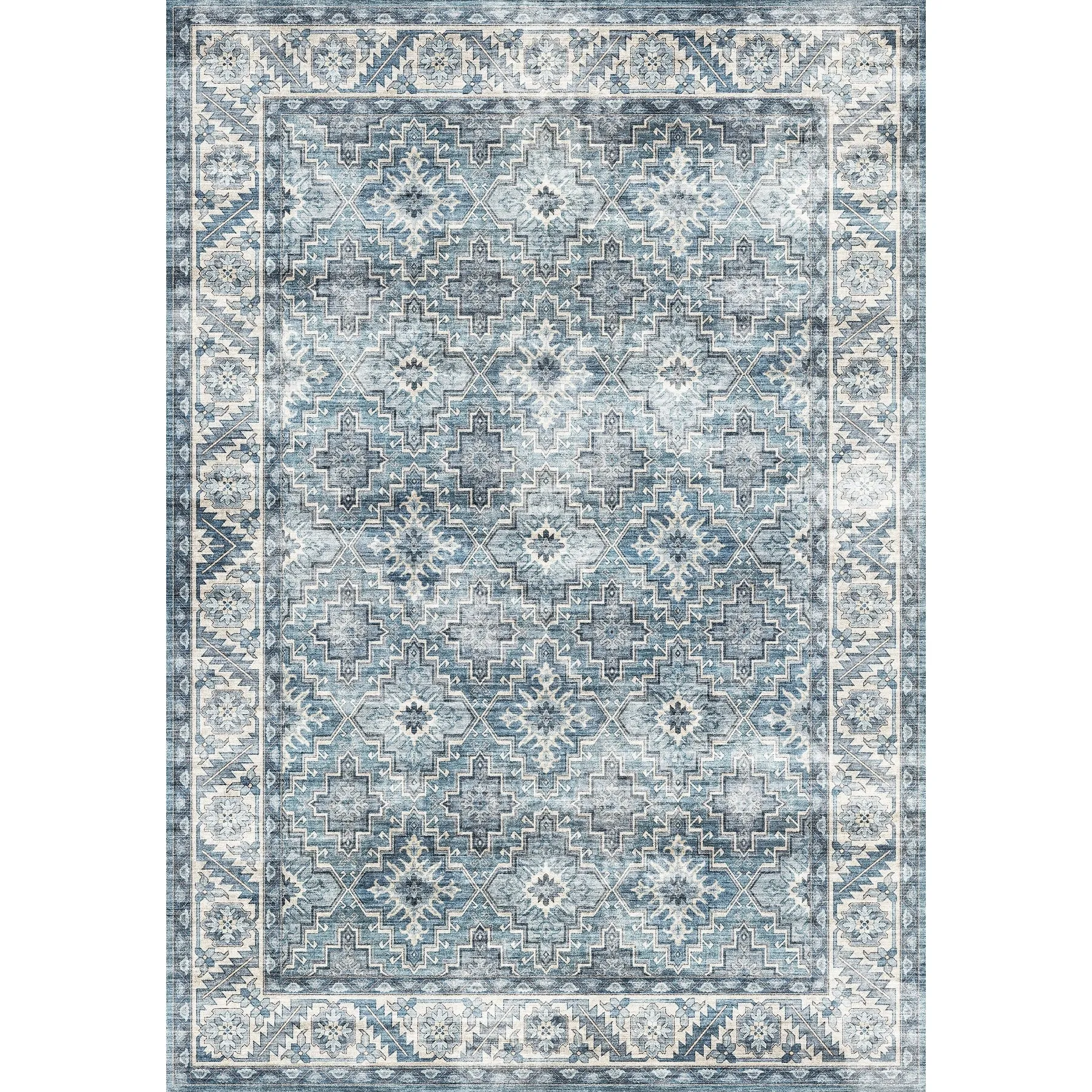 FH Home Machine Washable Area Rug - Stain Resistant Non-Shed Eco-Friendly