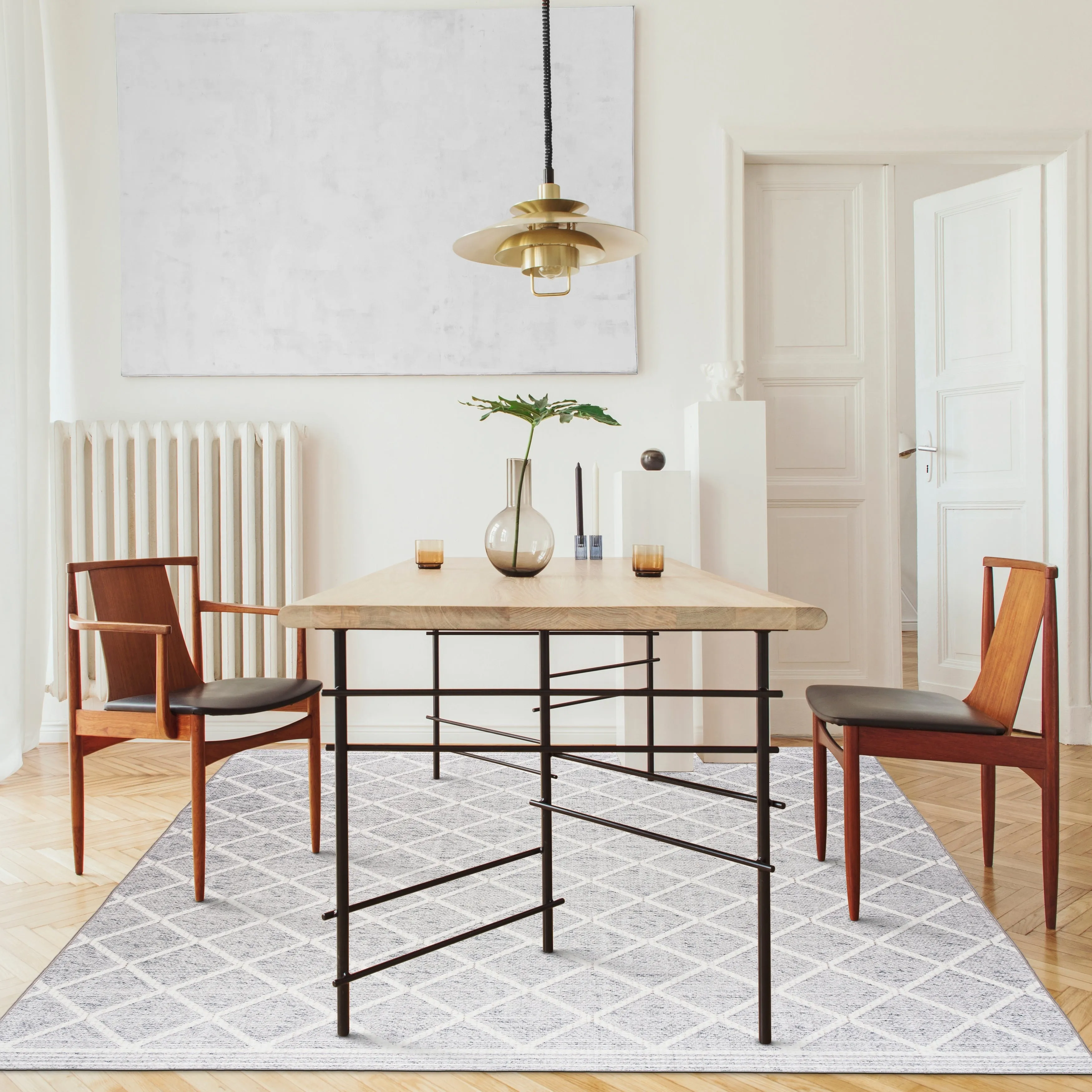 FH Home Machine Washable Area Rug - Stain Resistant Non-Shed Eco-Friendly