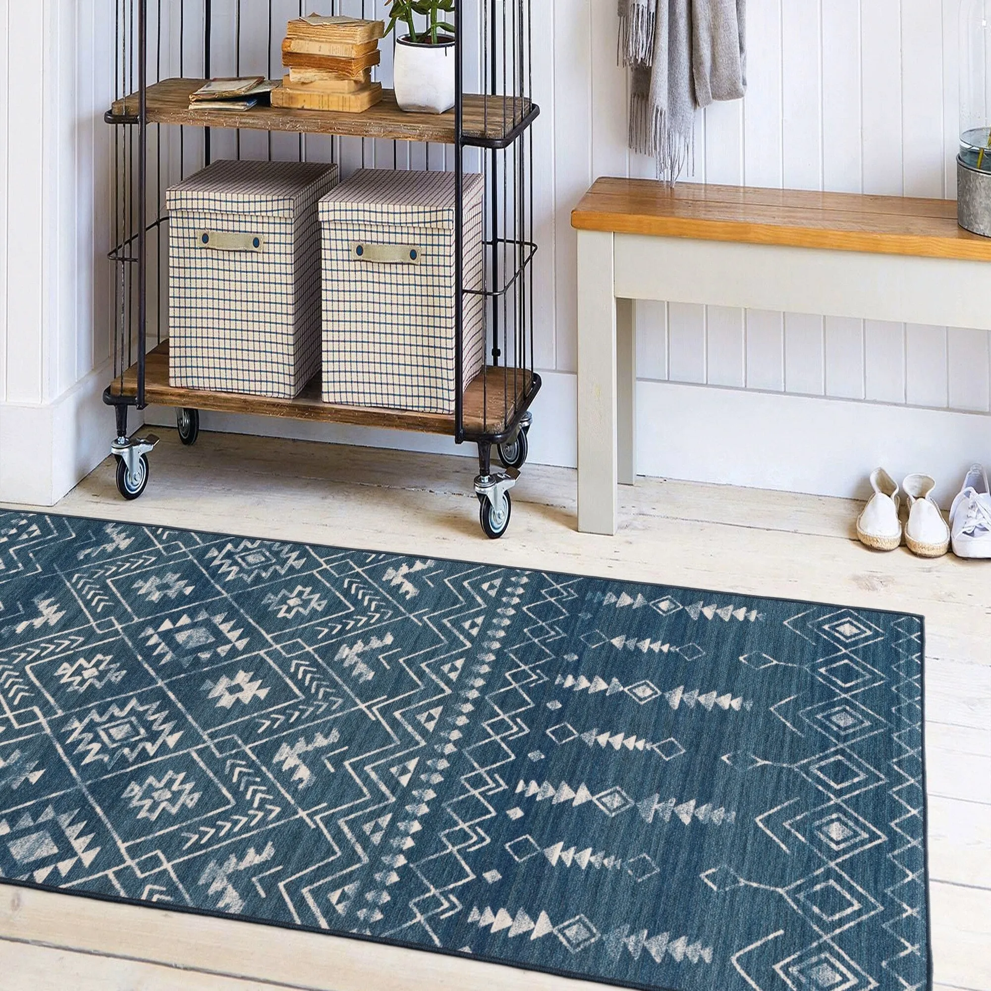 FH Home Machine Washable Area Rug - Stain Resistant Non-Shed Eco-Friendly