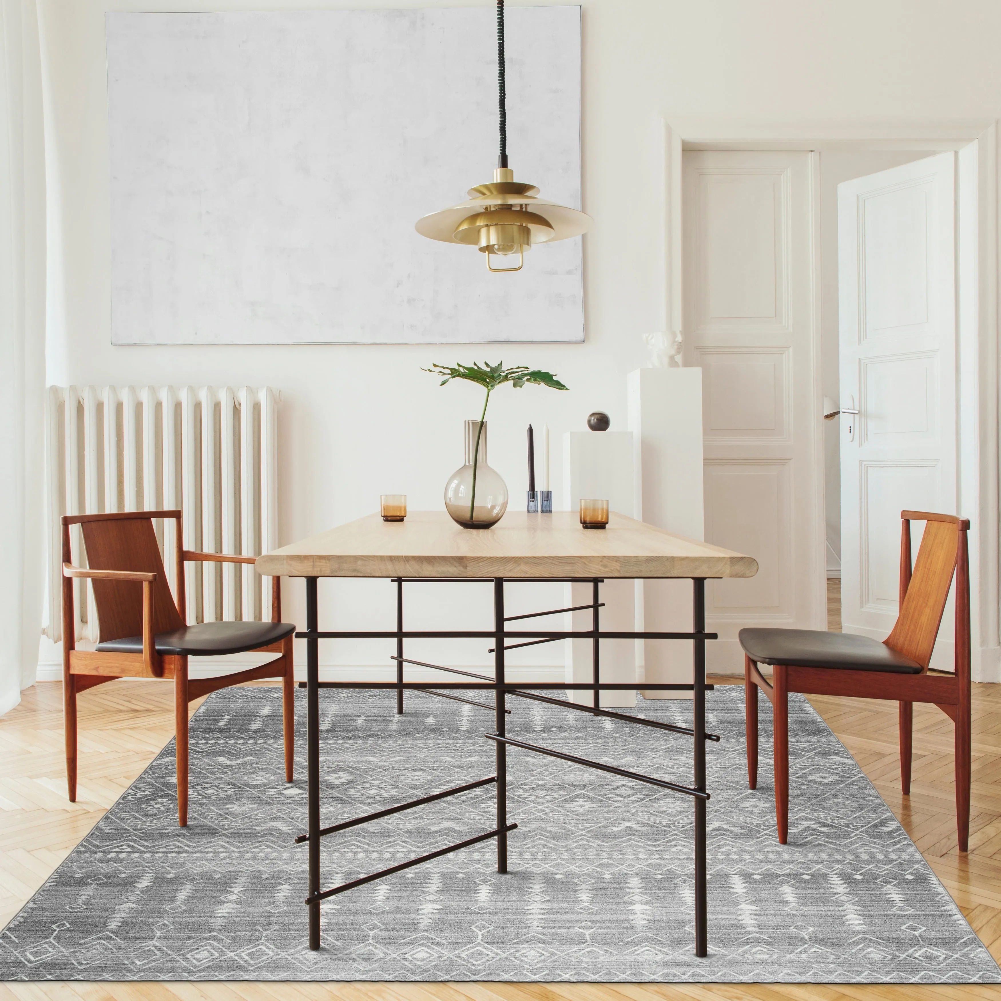FH Home Machine Washable Area Rug - Stain Resistant Non-Shed Eco-Friendly