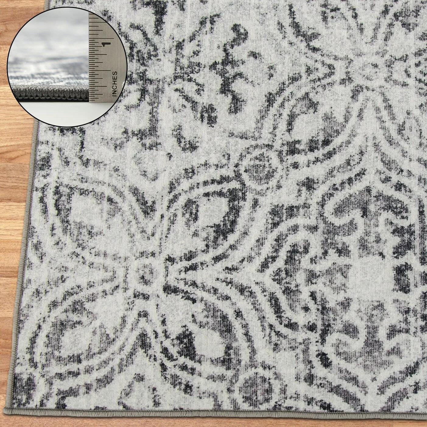 FH Home Machine Washable Area Rug - Stain Resistant Non-Shed Eco-Friendly