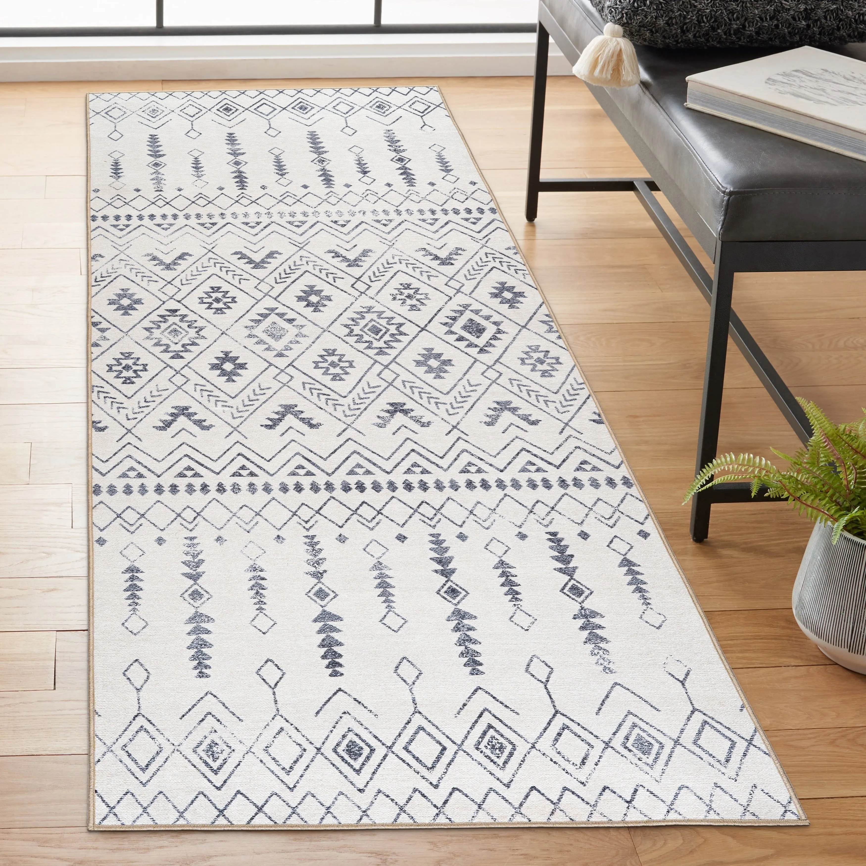 FH Home Machine Washable Area Rug - Stain Resistant Non-Shed Eco-Friendly