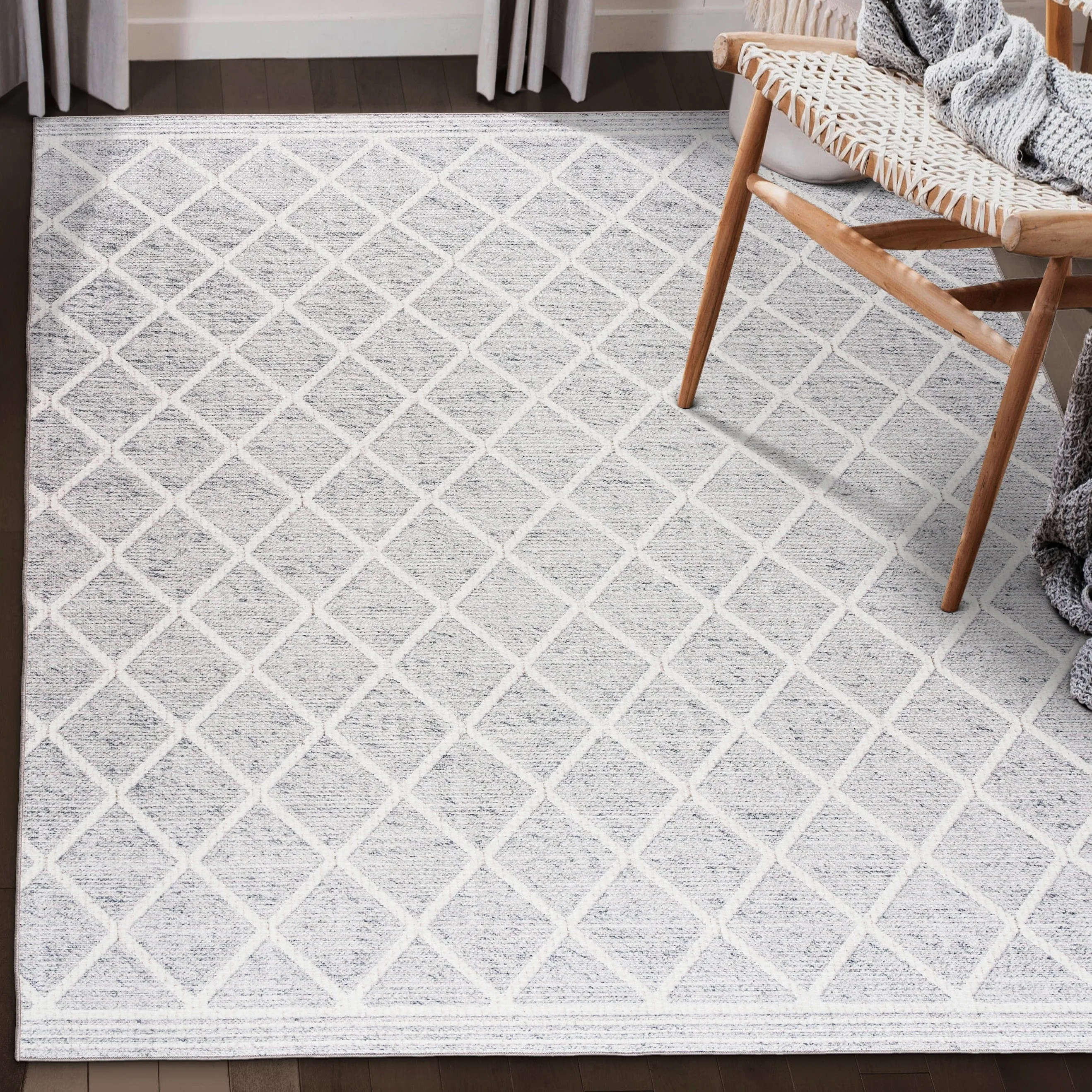 FH Home Machine Washable Area Rug - Stain Resistant Non-Shed Eco-Friendly