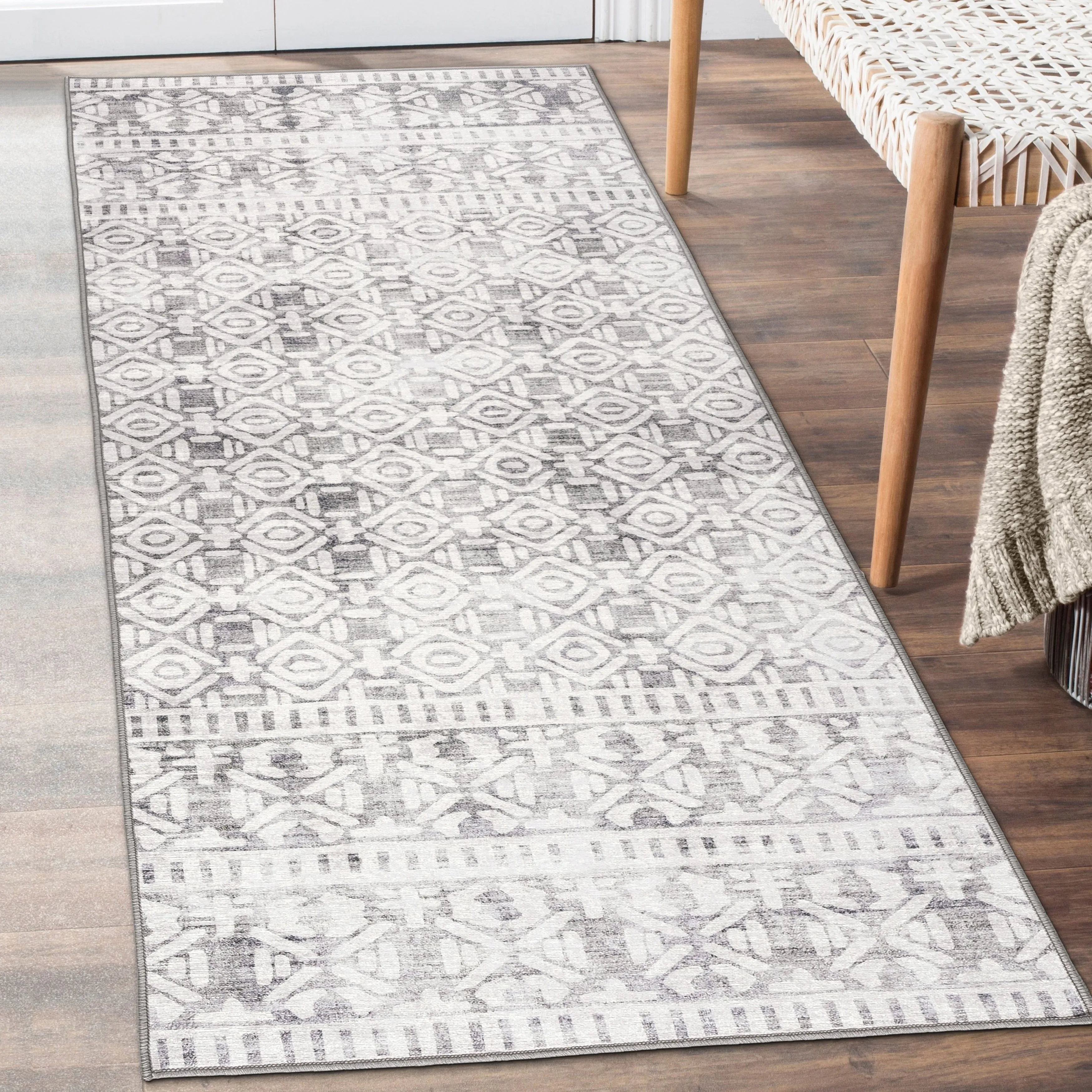 FH Home Machine Washable Area Rug - Stain Resistant Non-Shed Eco-Friendly