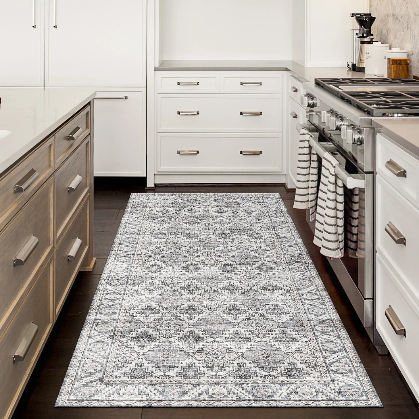 FH Home Machine Washable Area Rug - Stain Resistant Non-Shed Eco-Friendly