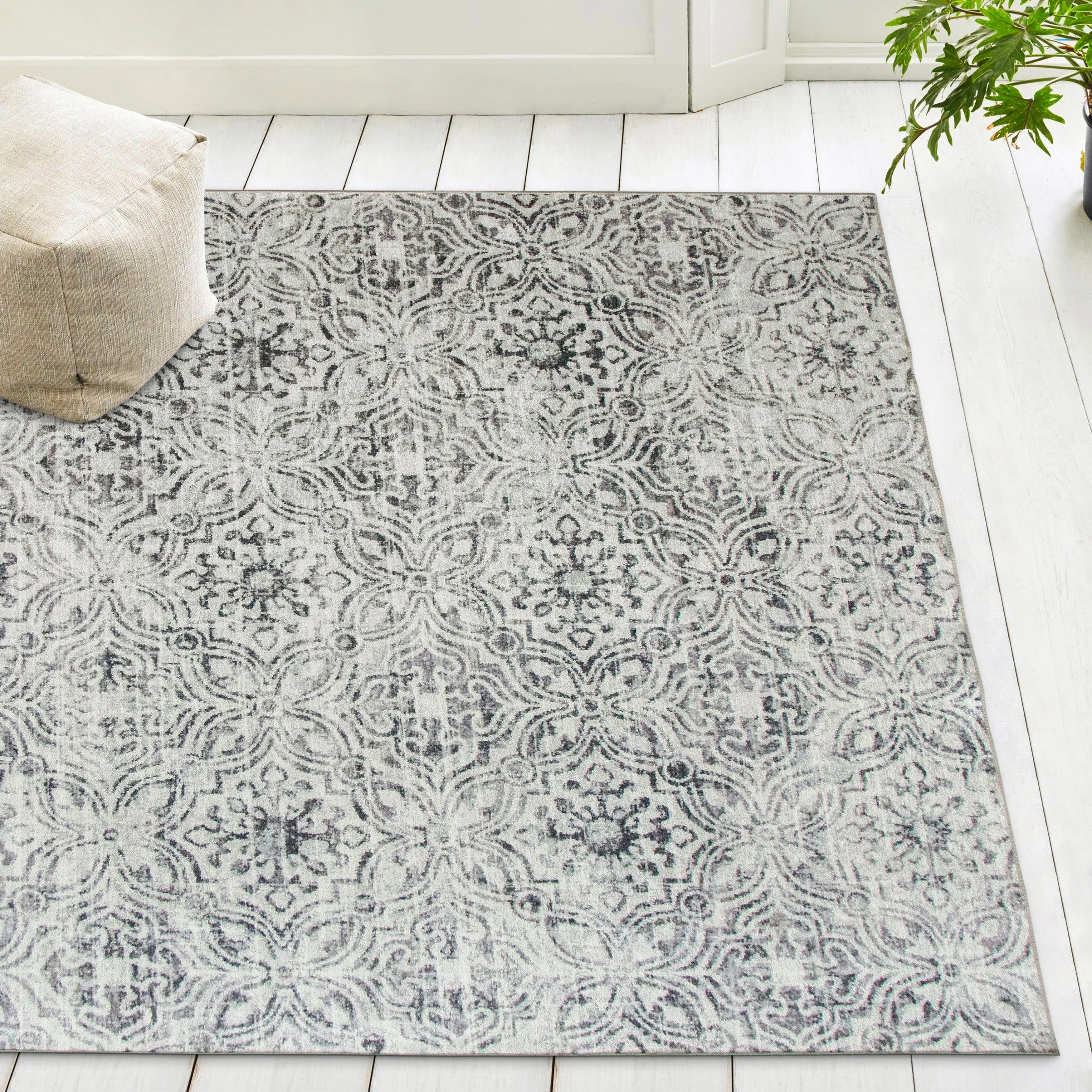 FH Home Machine Washable Area Rug - Stain Resistant Non-Shed Eco-Friendly