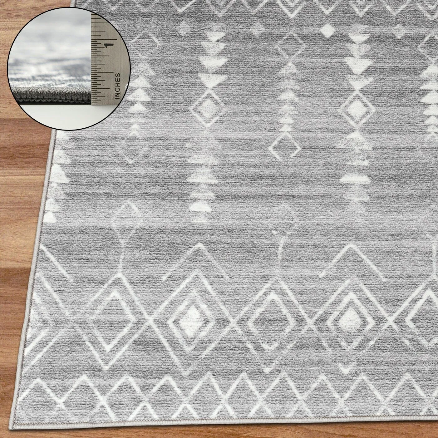 FH Home Machine Washable Area Rug - Stain Resistant Non-Shed Eco-Friendly