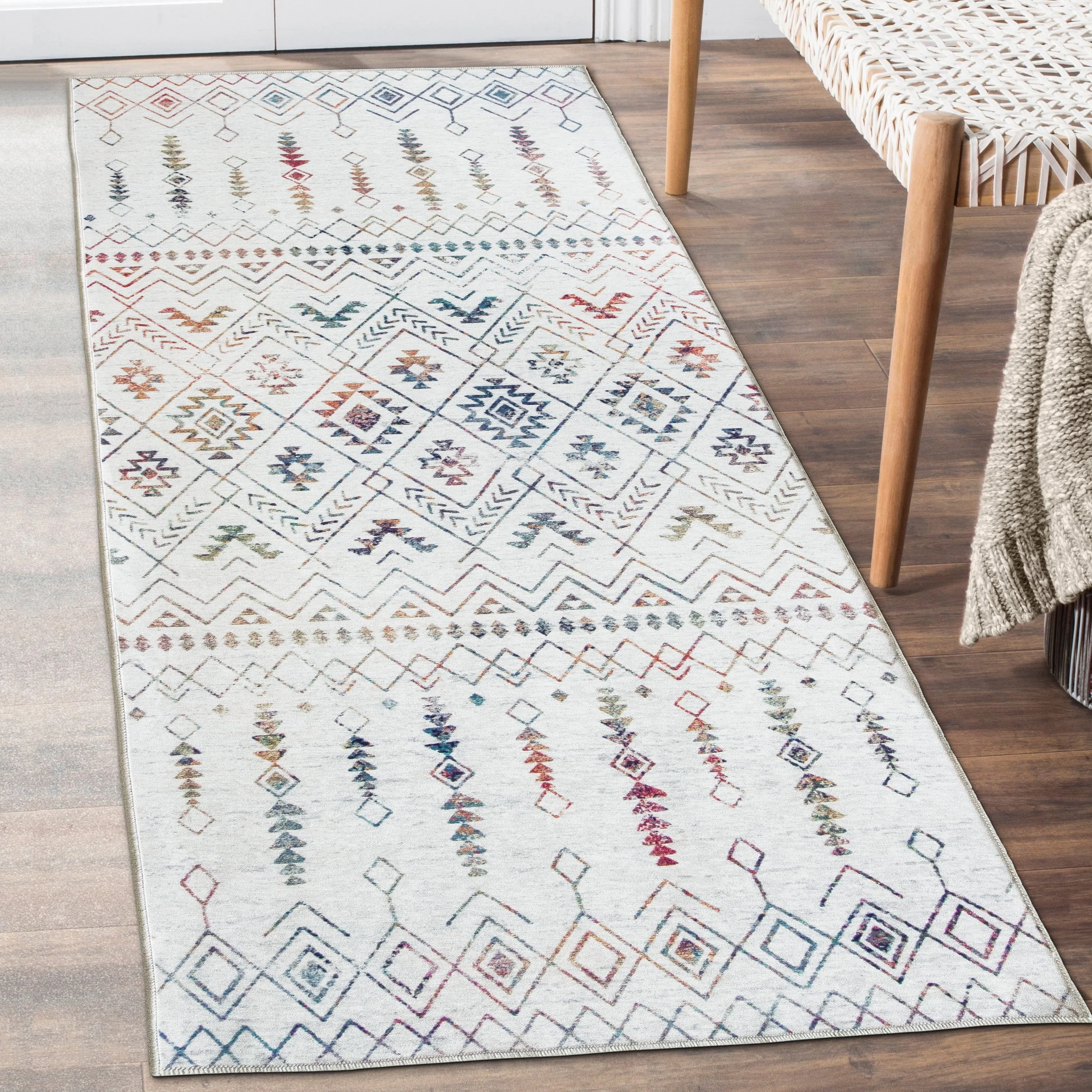 FH Home Machine Washable Area Rug - Stain Resistant Non-Shed Eco-Friendly