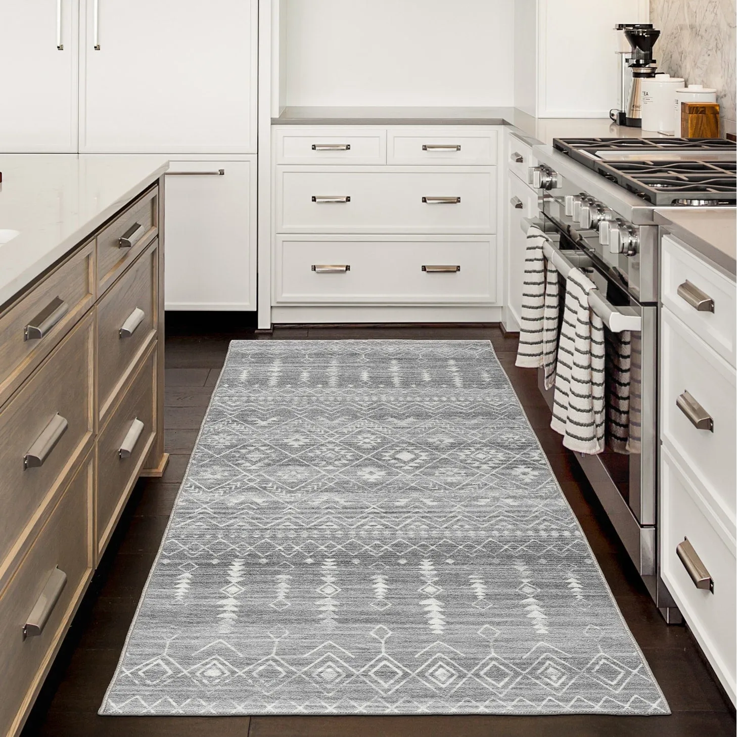 FH Home Machine Washable Area Rug - Stain Resistant Non-Shed Eco-Friendly